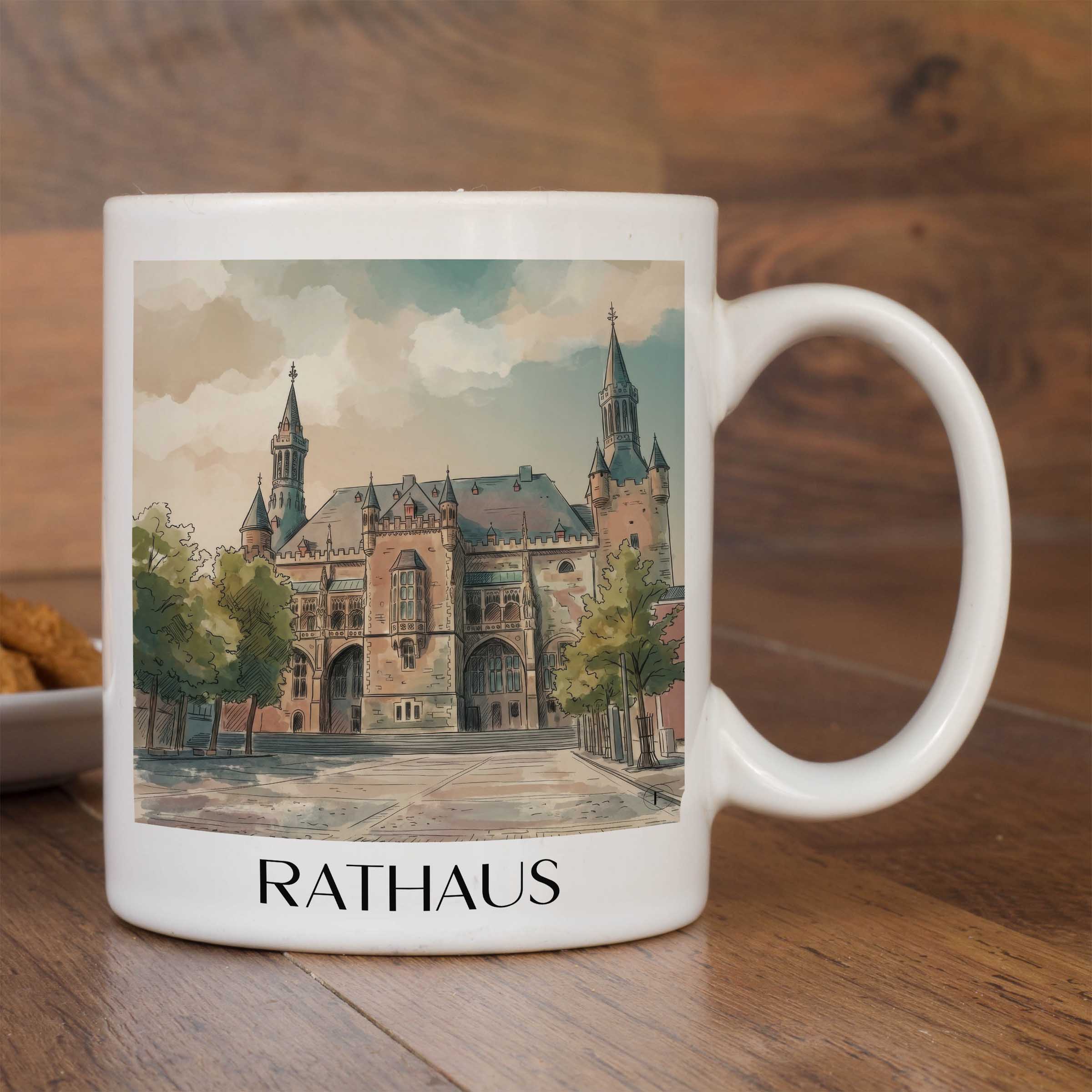 rathaus--aachen-deutschland-kaffeebecher-aquarell