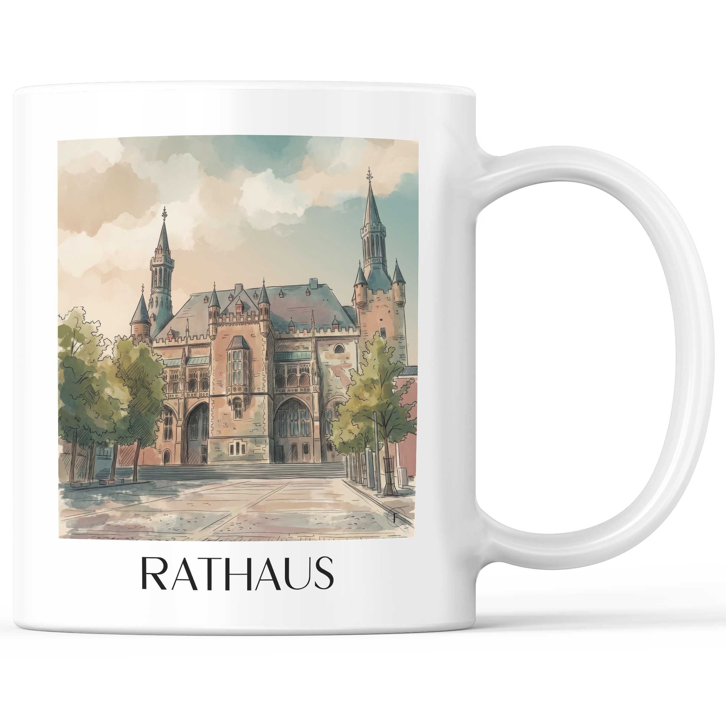 rathaus--aachen-deutschland-kaffeebecher-aquarell
