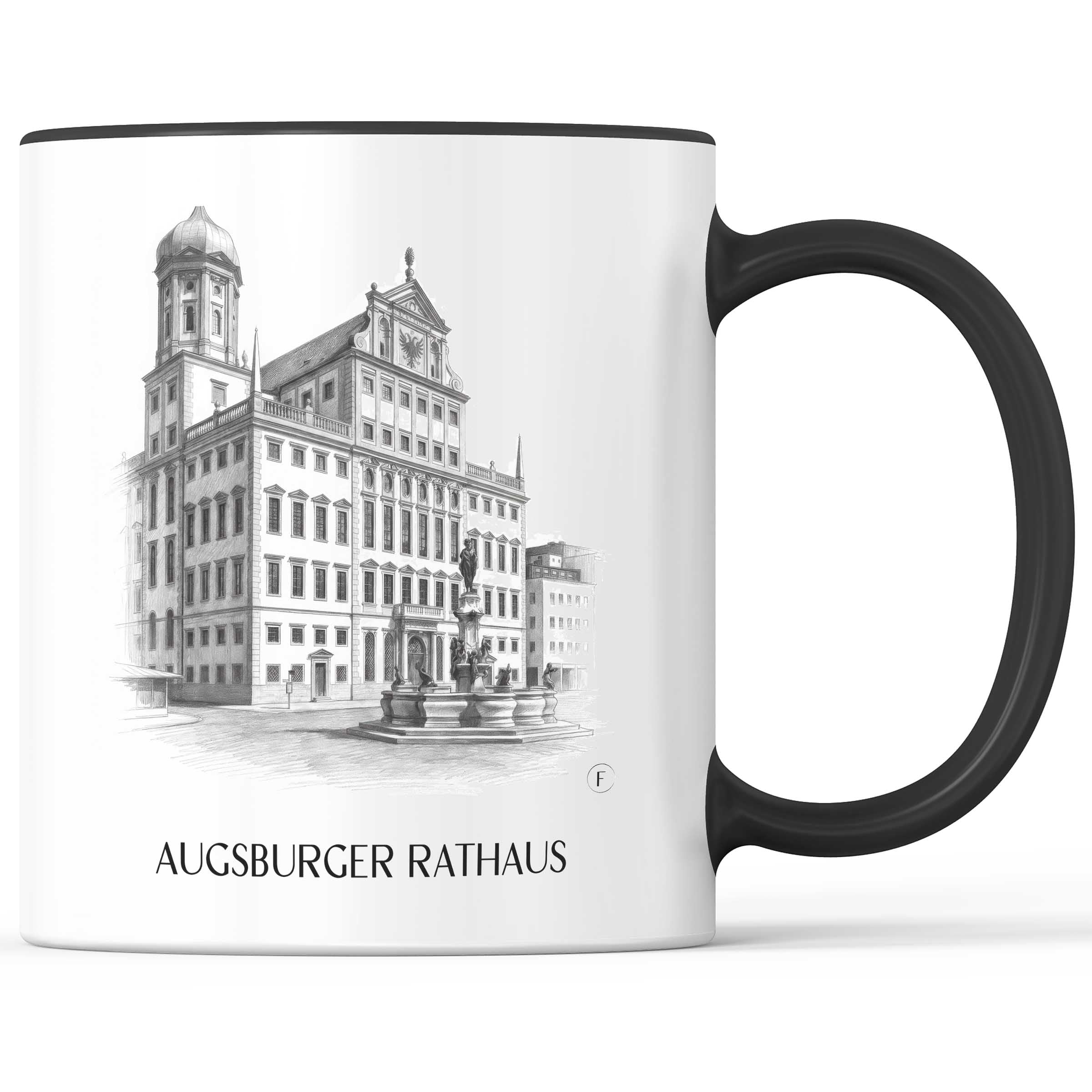 rathaus-augsburg-deutschland-kaffeebecher-bleistift-zeichnung-drawing
