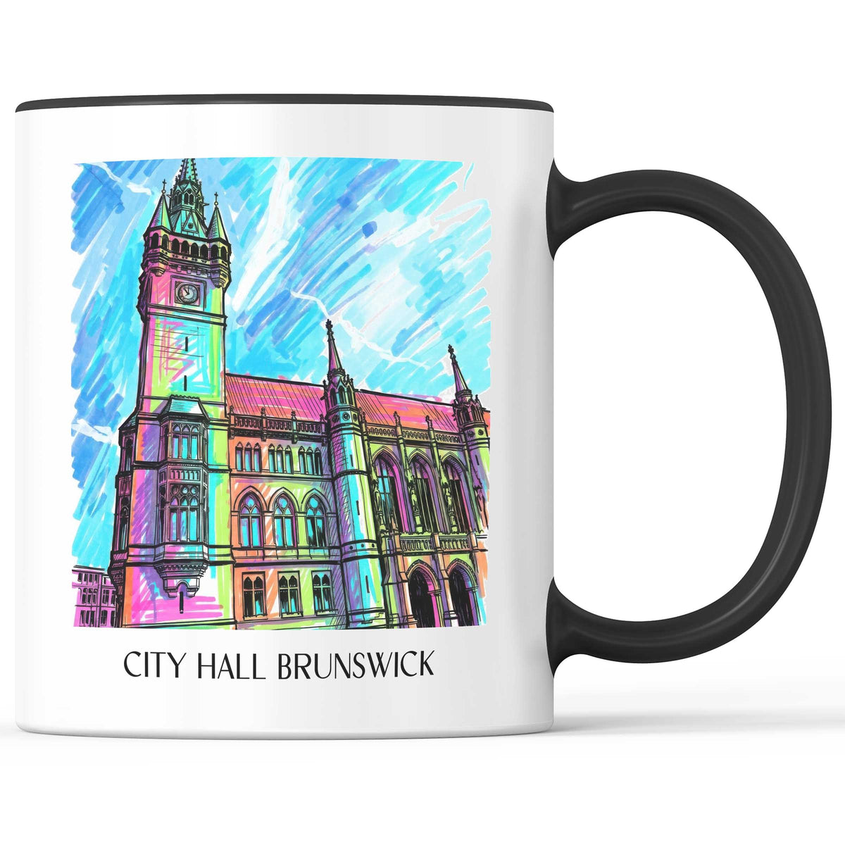 Rathaus Kaffeebecher - Braunschweig - Deutschland Becher - Kaffeetasse im Tag Graffiti Stil - favplace