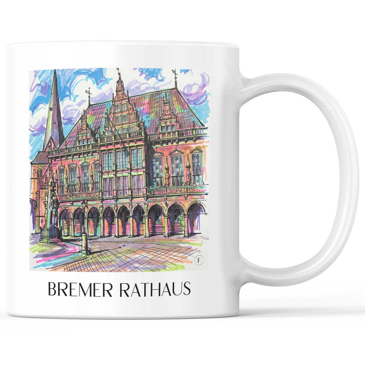Rathaus Kaffeebecher - Bremen - Deutschland Becher - Kaffeetasse im Tag Graffiti Stil - favplace