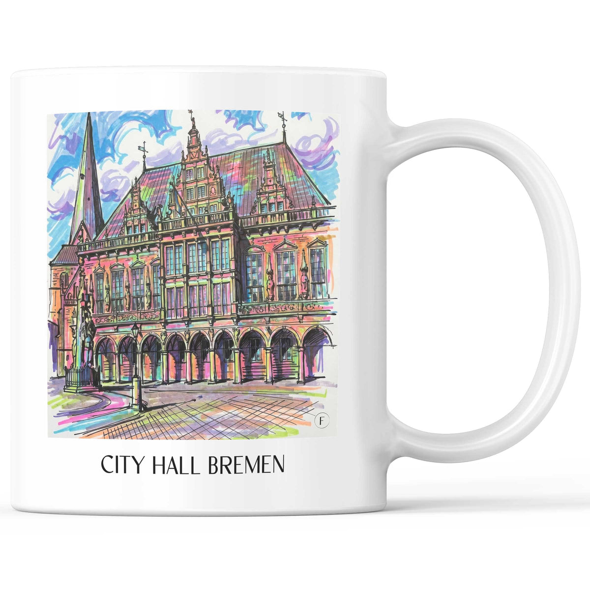 Rathaus Kaffeebecher - Bremen - Deutschland Becher - Kaffeetasse im Tag Graffiti Stil - favplace