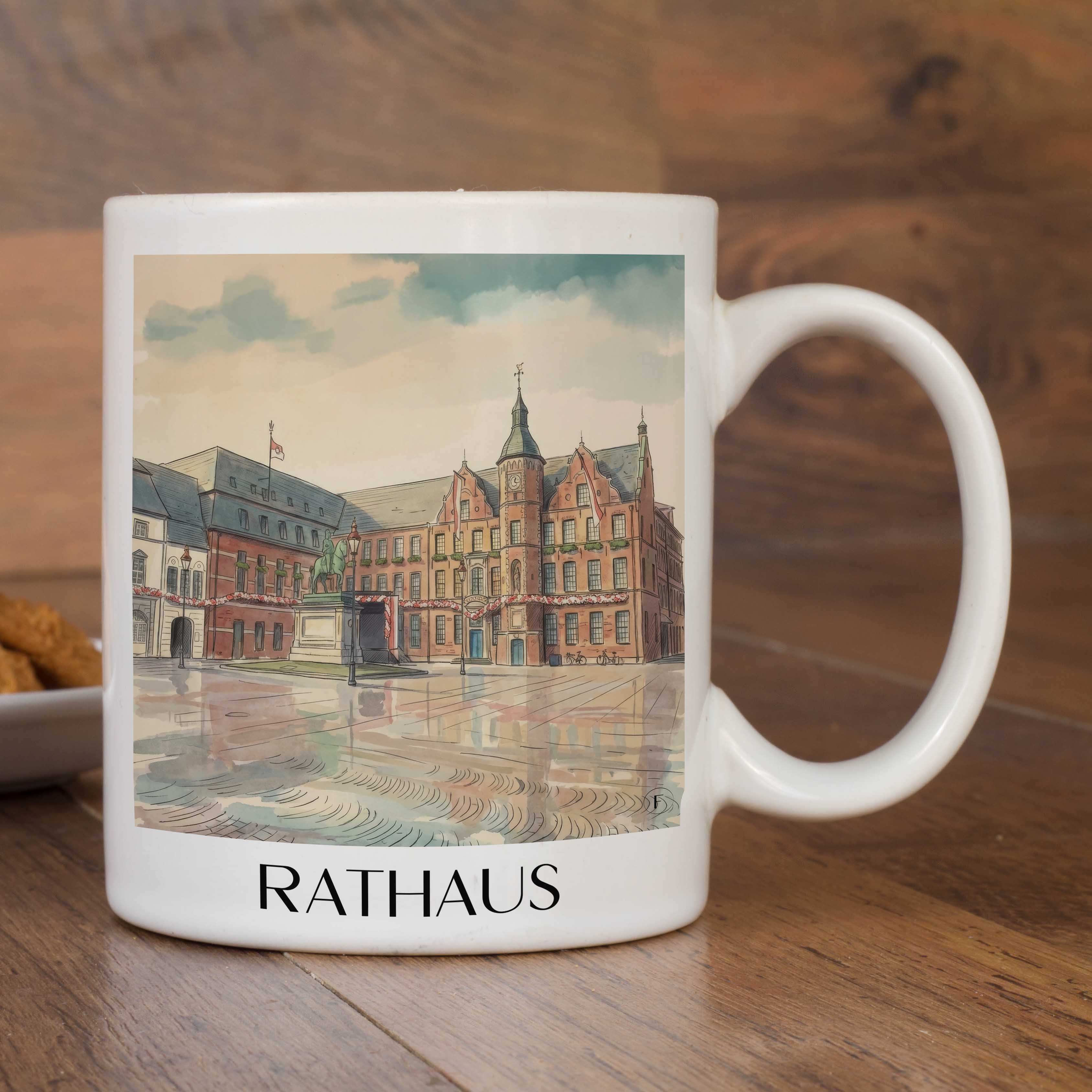 rathaus-düsseldorf-deutschland-kaffeebecher-aquarell