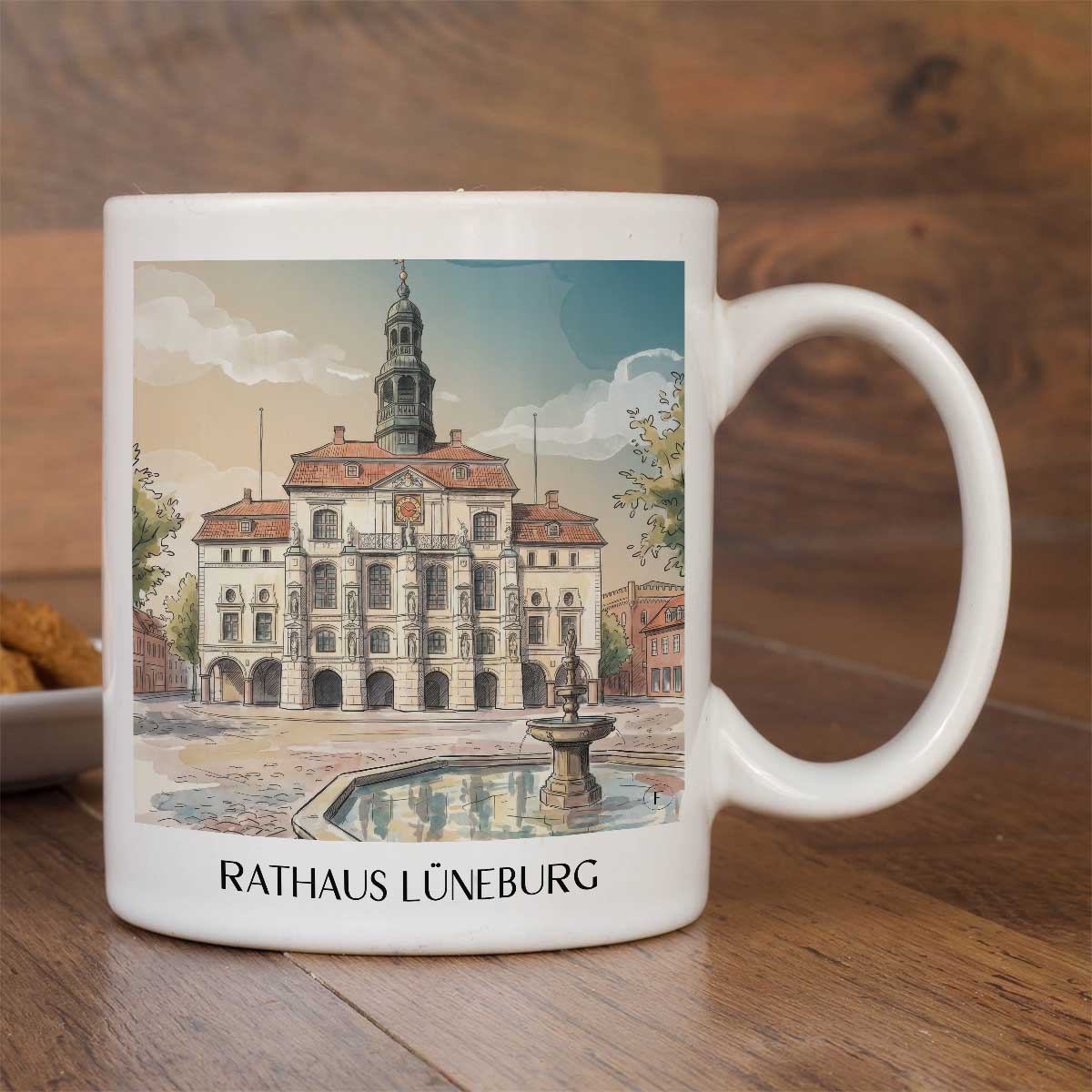 rathaus-lüneburg-deutschland-kaffeebecher-aquarell