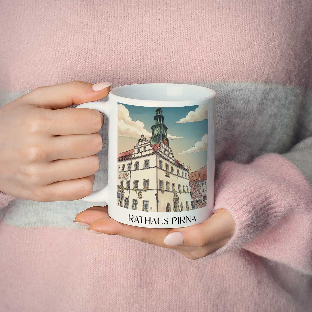 rathaus-pirna-deutschland-kaffeebecher-aquarell