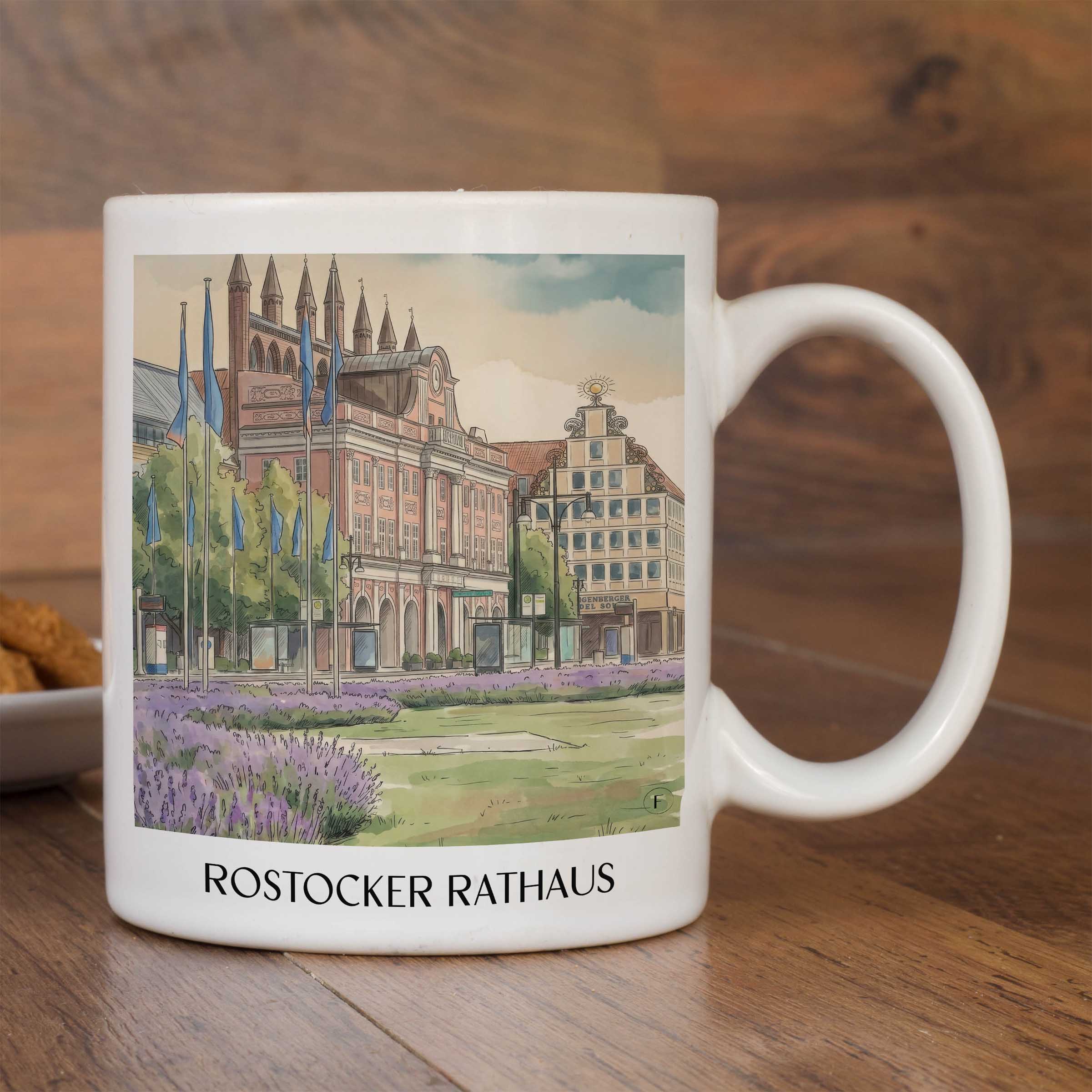 rathaus-rostock-deutschland-kaffeebecher-aquarell