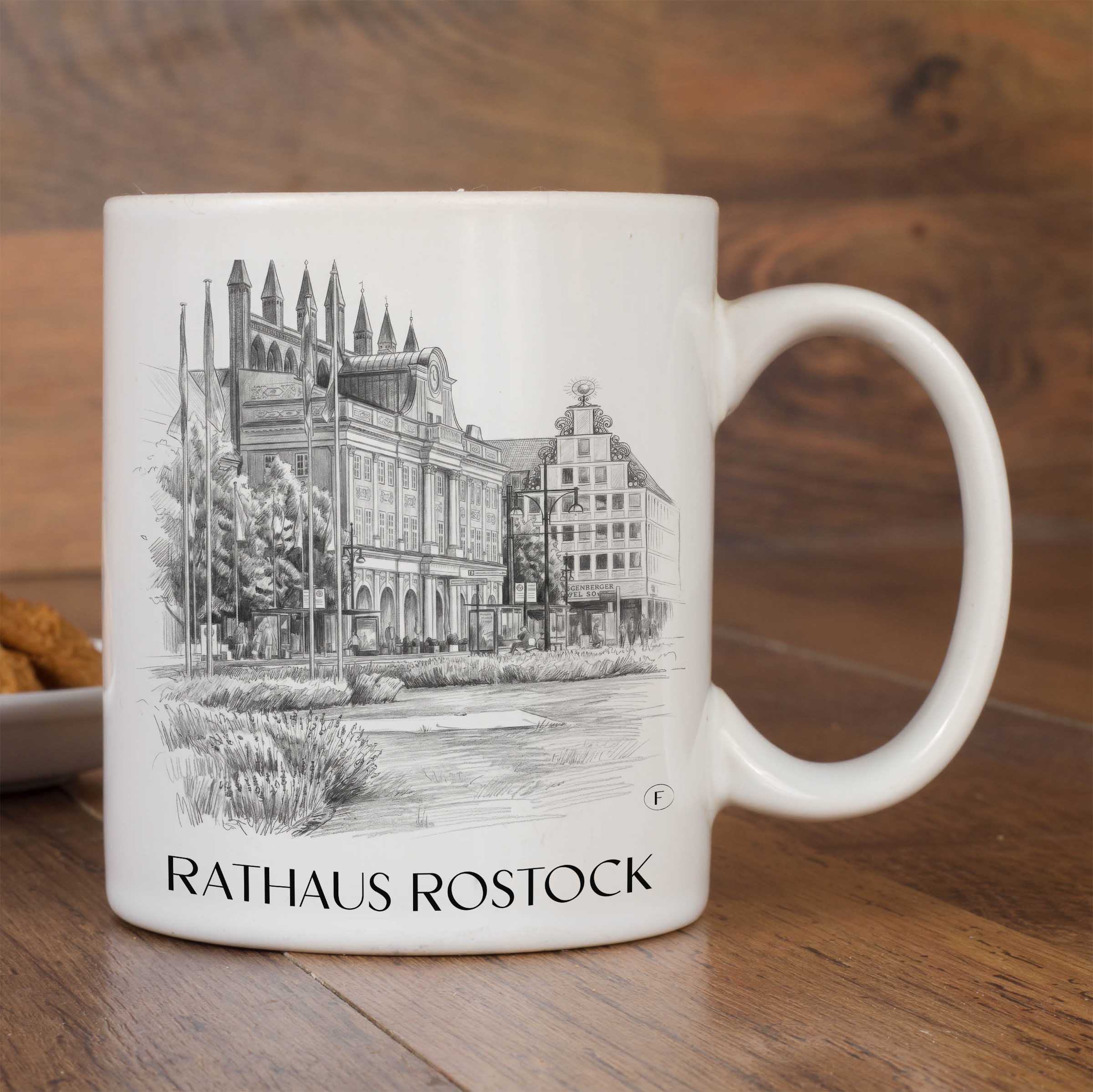 rathaus-rostock-deutschland-kaffeebecher-bleistift-zeichnung-drawing