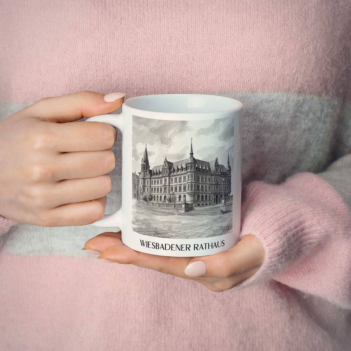 rathaus-wiesbaden-deutschland-kaffeebecher-aquarell-schwarz-weiss