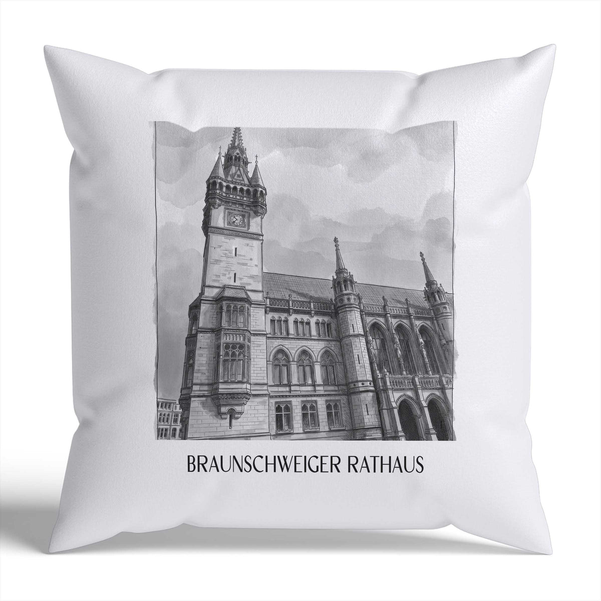 rathaus-braunschweig-deutschland-kissenbezug-aquarell-schwarz-weiss