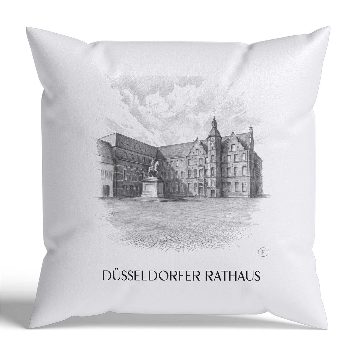 rathaus-düsseldorf-deutschland-kissenbezug-bleistift-zeichnung-drawing