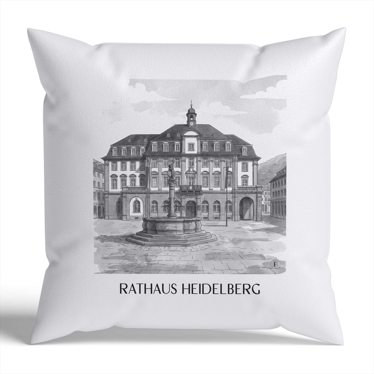 rathaus-heidelberg-deutschland-kissenbezug-aquarell-schwarz-weiss
