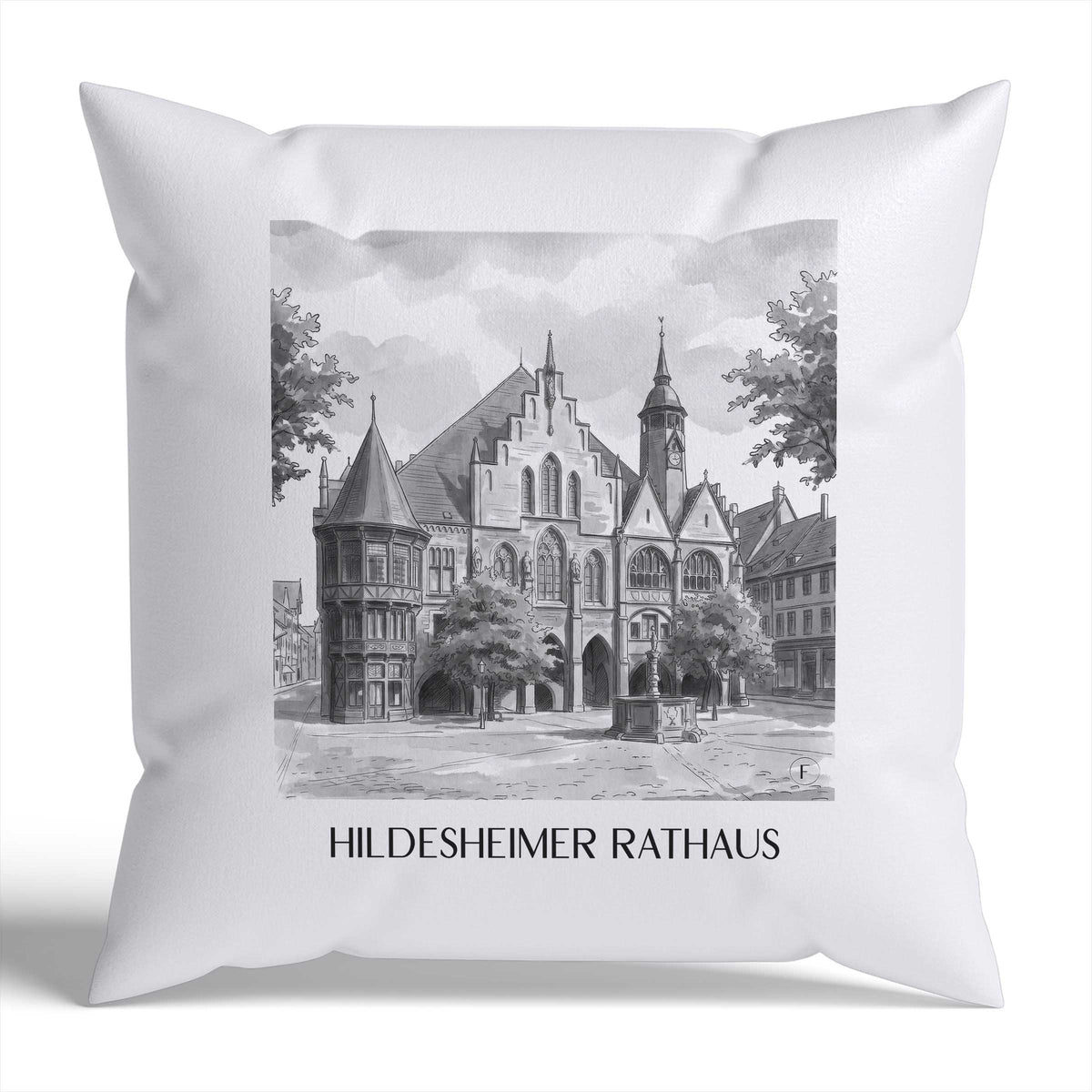 rathaus-hildesheim-deutschland-kissenbezug-aquarell-schwarz-weiss