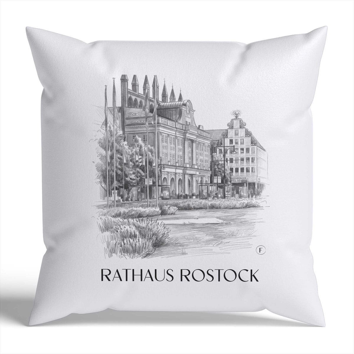rathaus-rostock-deutschland-kissenbezug-bleistift-zeichnung-drawing