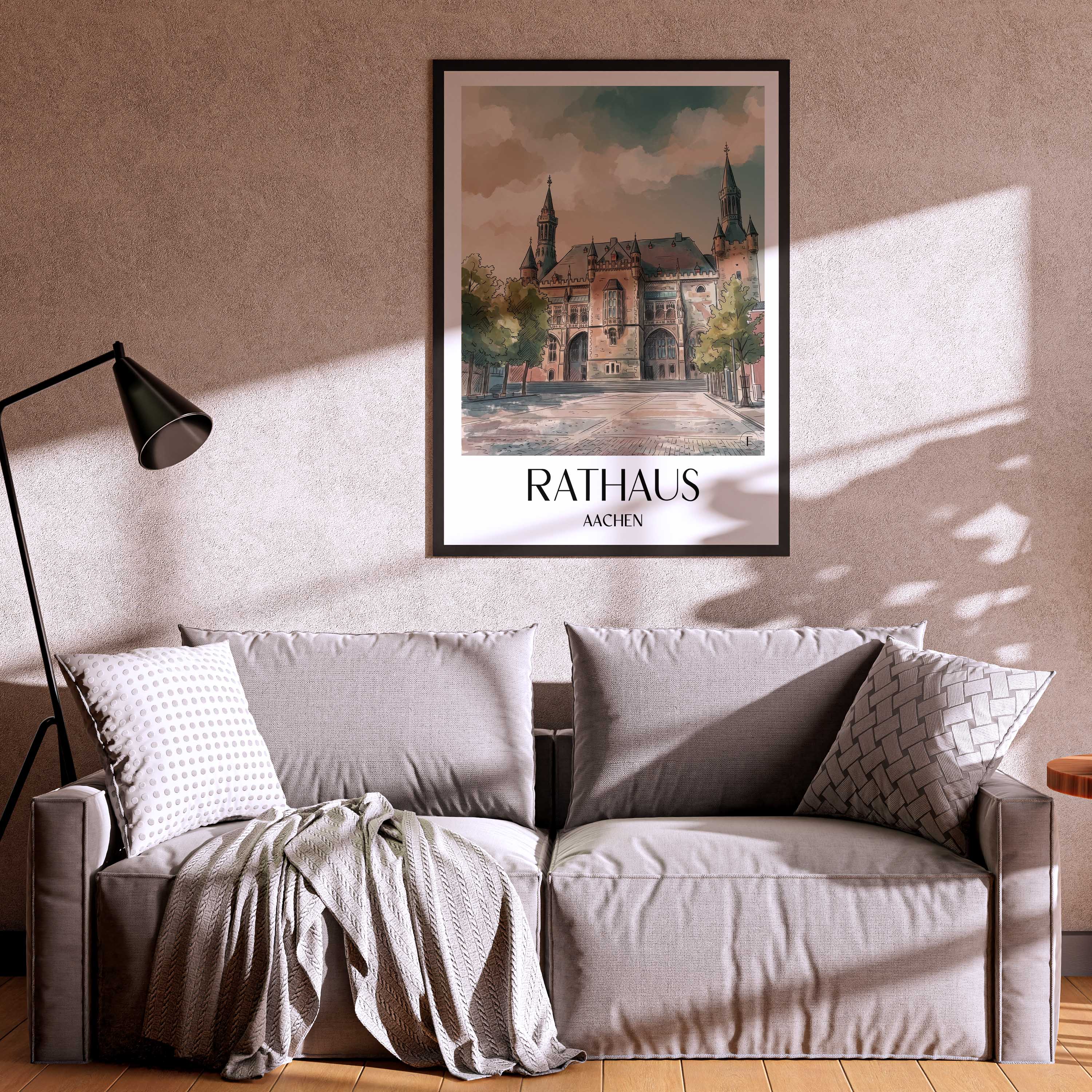 rathaus--aachen-deutschland-poster-aquarell