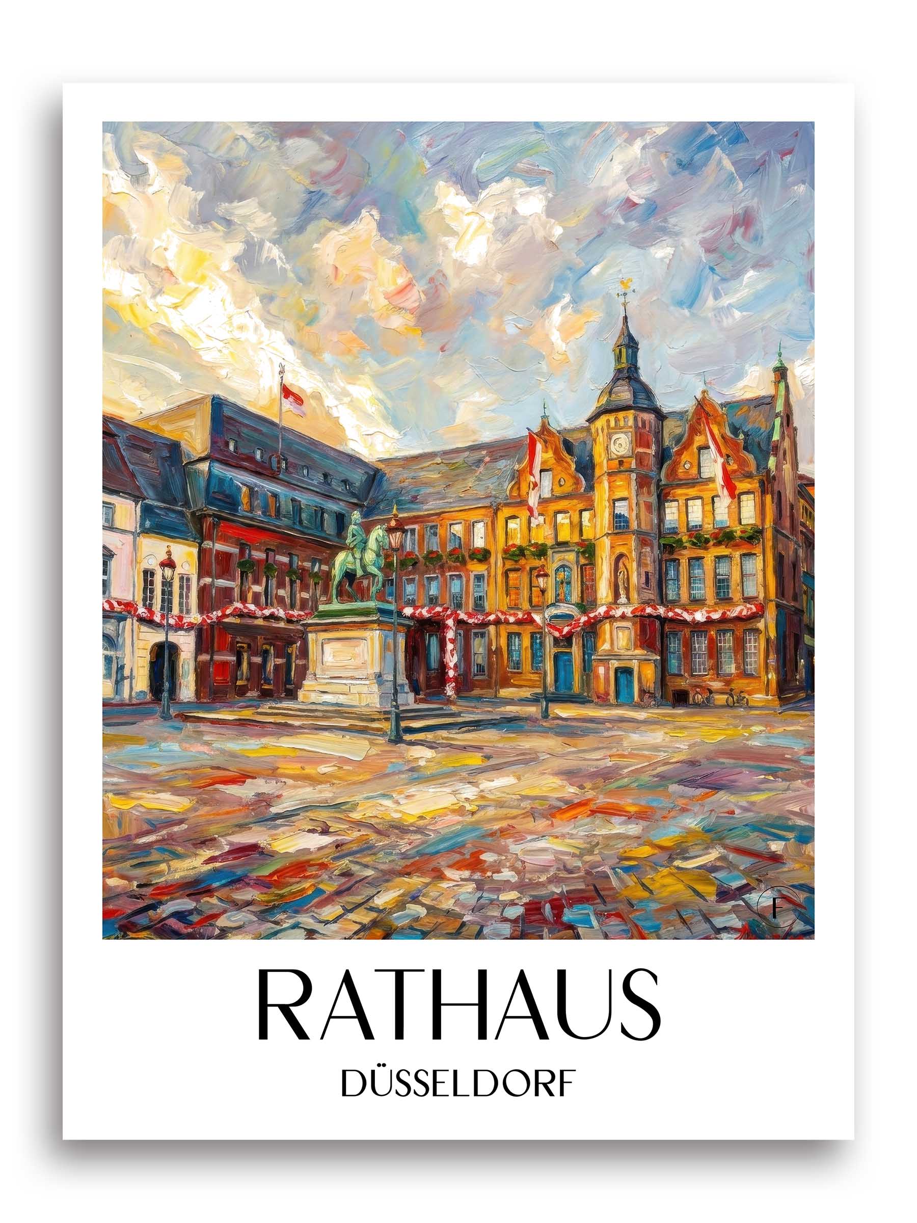 rathaus-düsseldorf-deutschland-poster-oil-painting-oelgemaelde