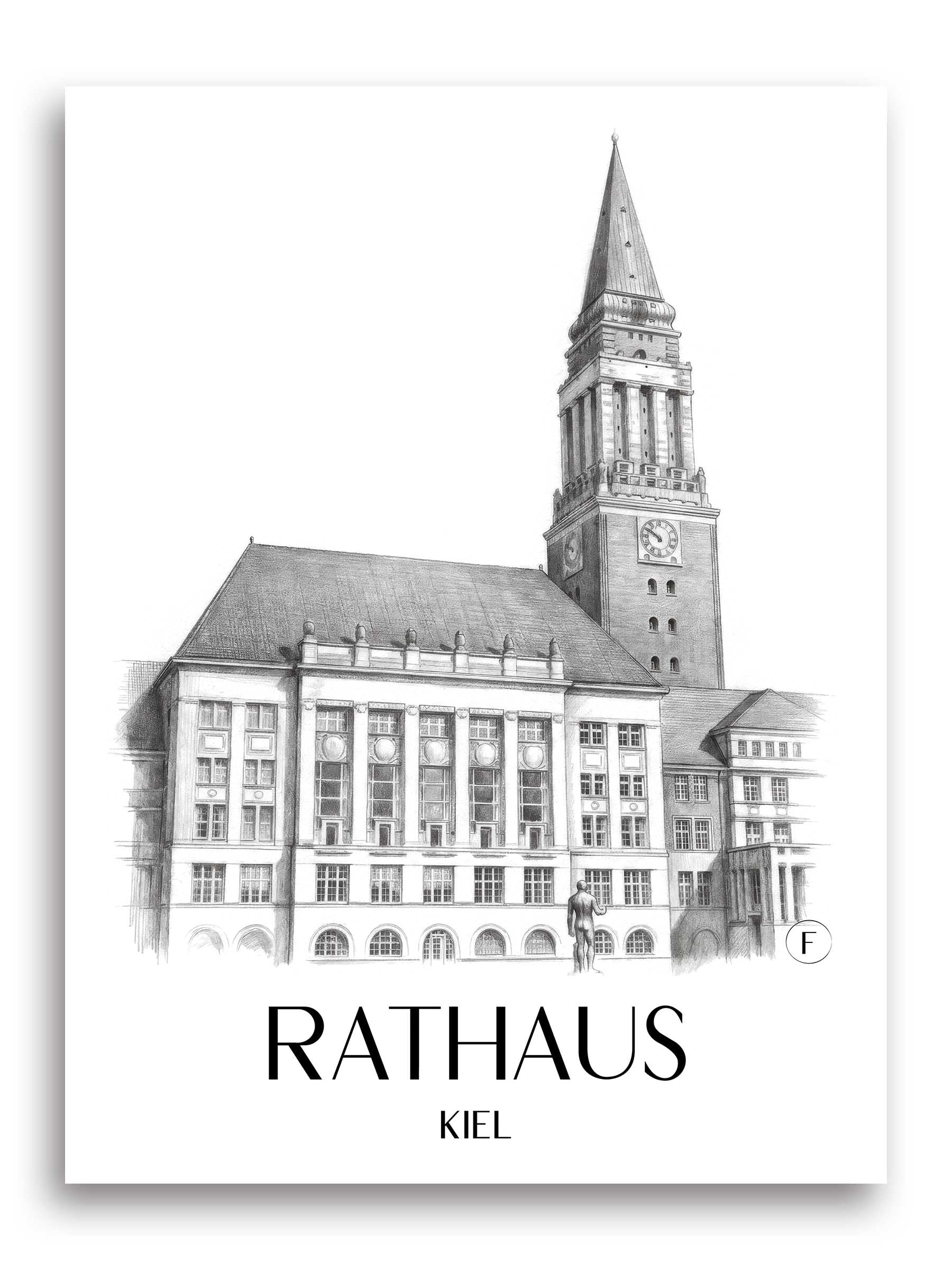rathaus-kiel-deutschland-poster-bleistift-zeichnung-drawing
