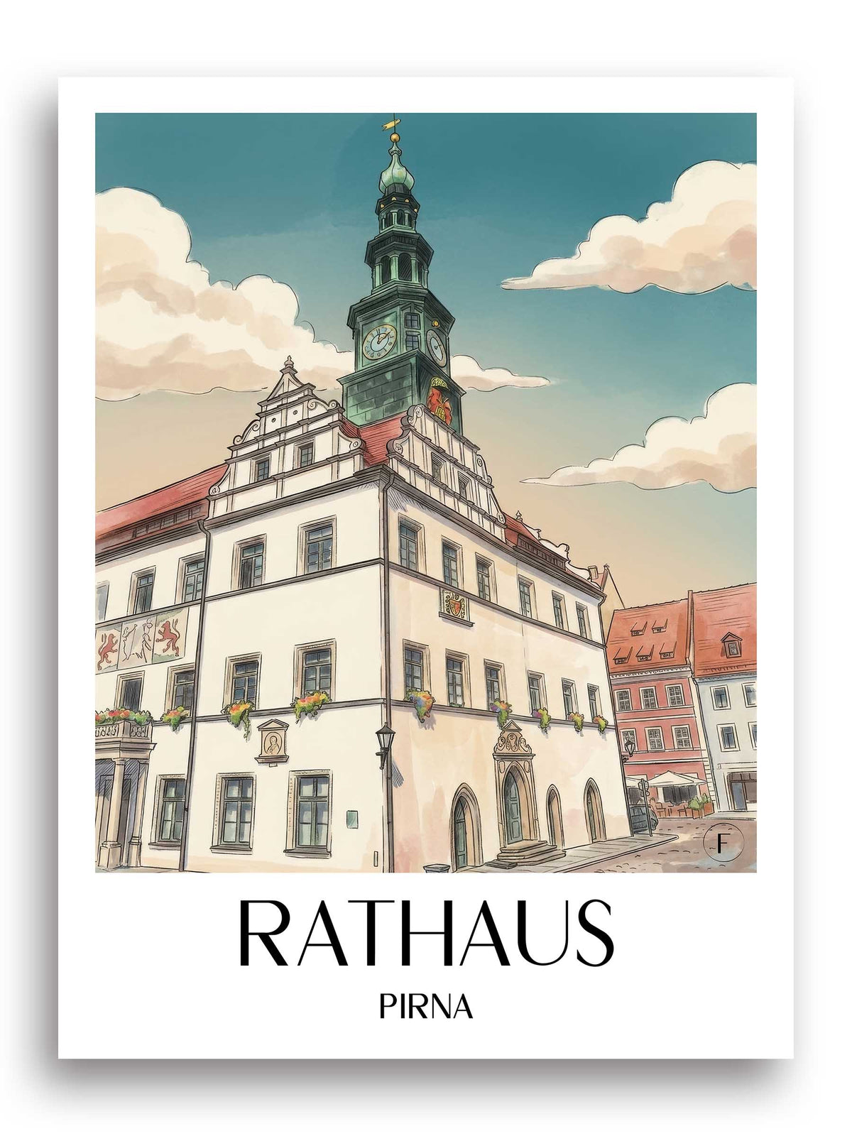 rathaus-pirna-deutschland-poster-aquarell