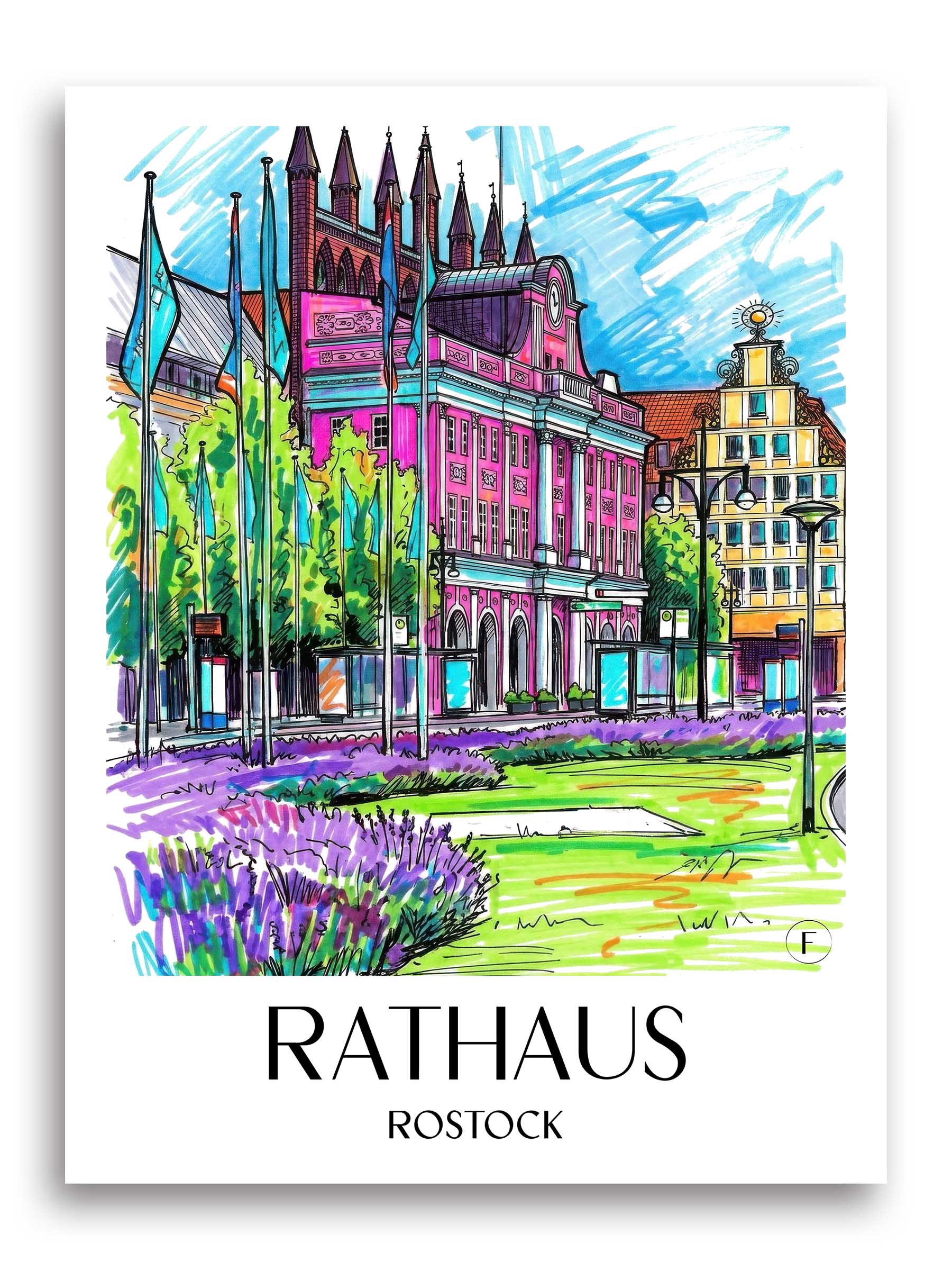 rathaus-rostock-deutschland-poster-graffiti