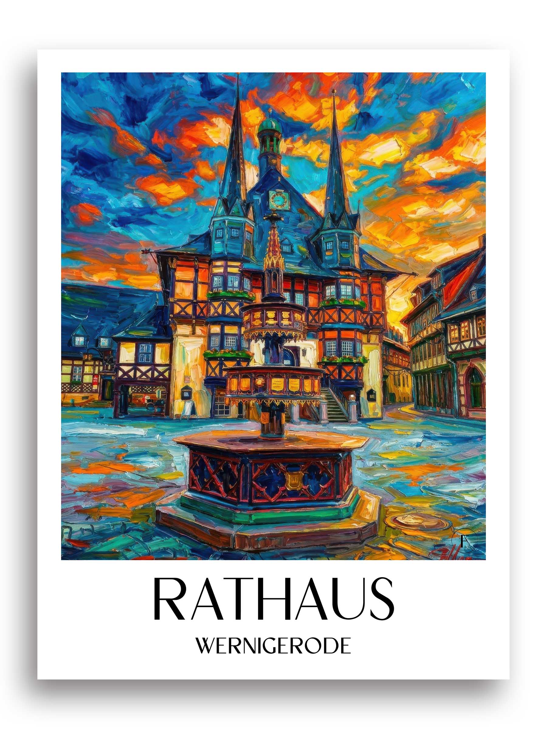 rathaus-wernigerode-deutschland-poster-oil-painting-oelgemaelde