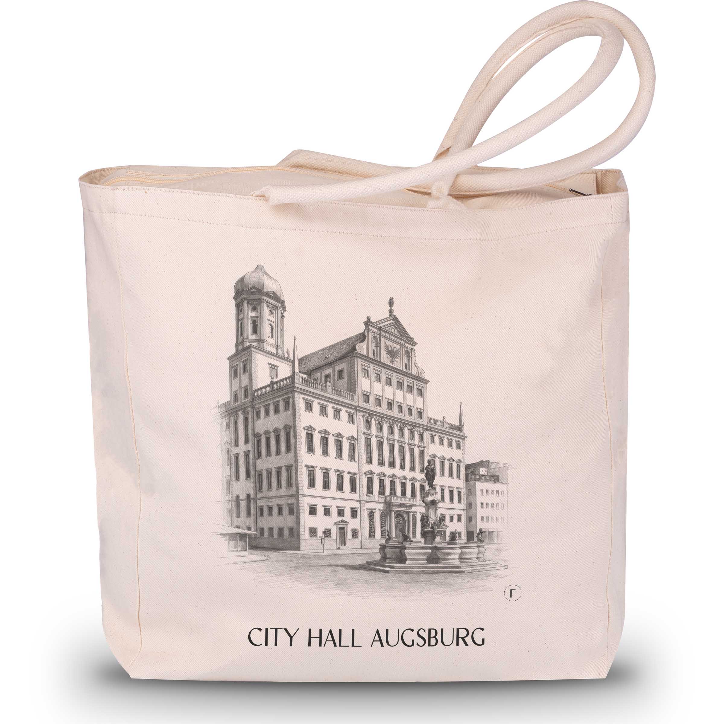 Rathaus Shopping Tasche - Augsburg - Deutschland Tote Bag - Einkaufstasche im Zeichnung Stil