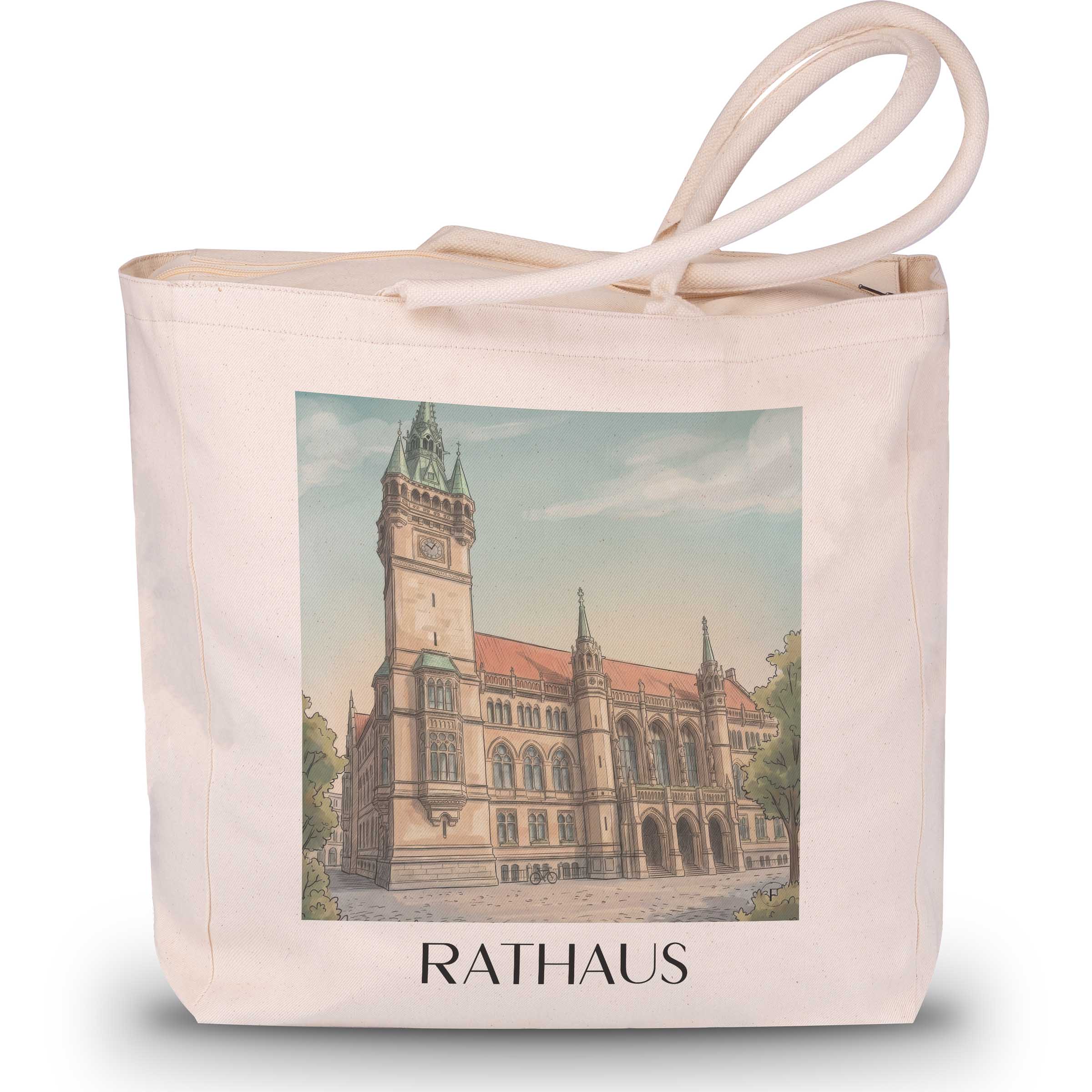 rathaus-braunschweig-deutschland-einkaufstasche-aquarell