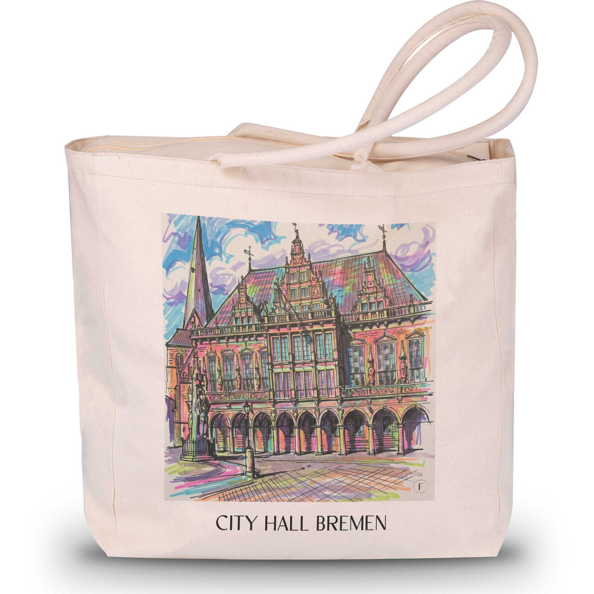 Rathaus Shopping Tasche - Bremen - Deutschland Tote Bag - Einkaufstasche im Tag Graffiti Stil - favplace
