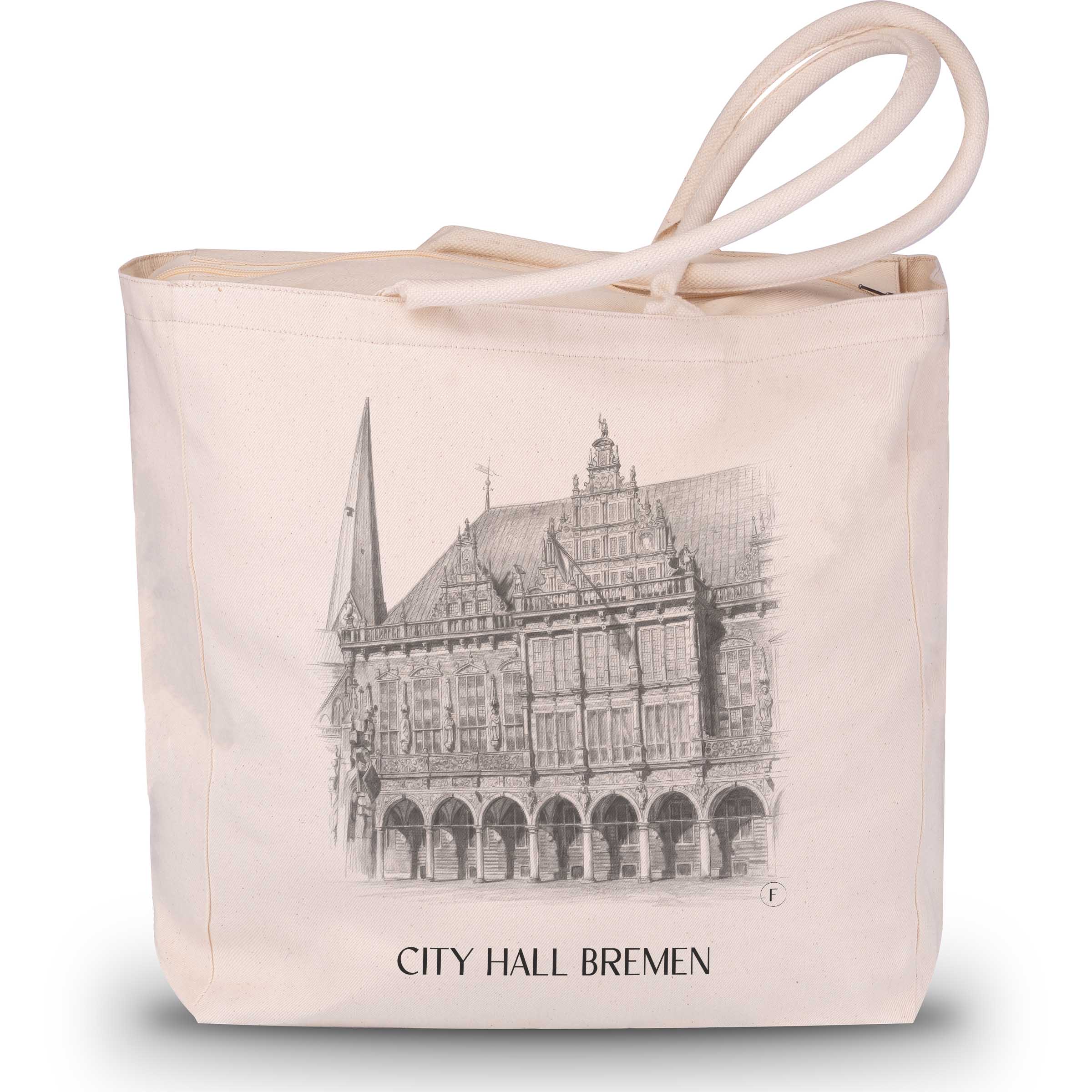 Rathaus Shopping Tasche - Bremen - Deutschland Tote Bag - Einkaufstasche im Zeichnung Stil
