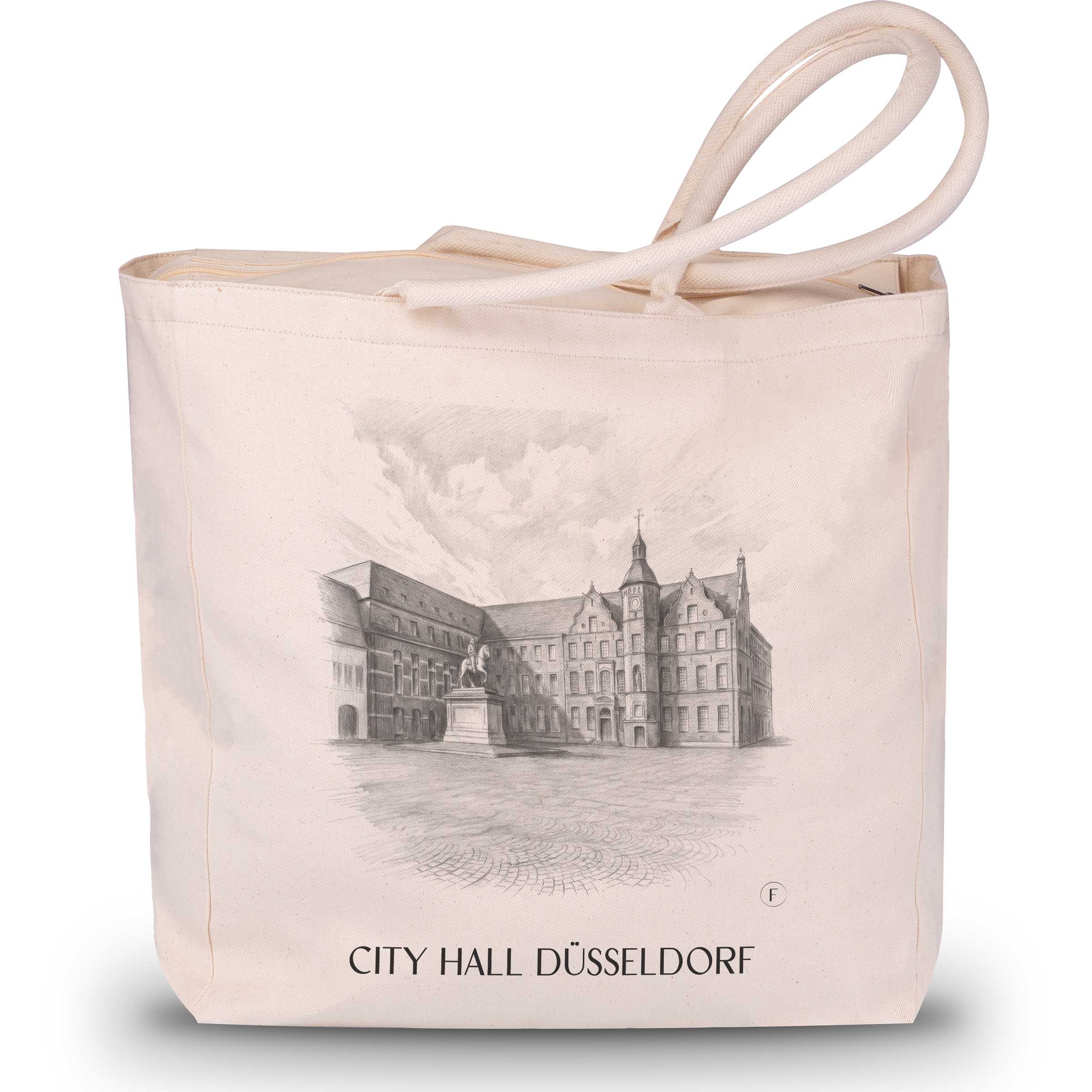 Rathaus Shopping Tasche - Düsseldorf - Deutschland Tote Bag - Einkaufstasche im Zeichnung Stil