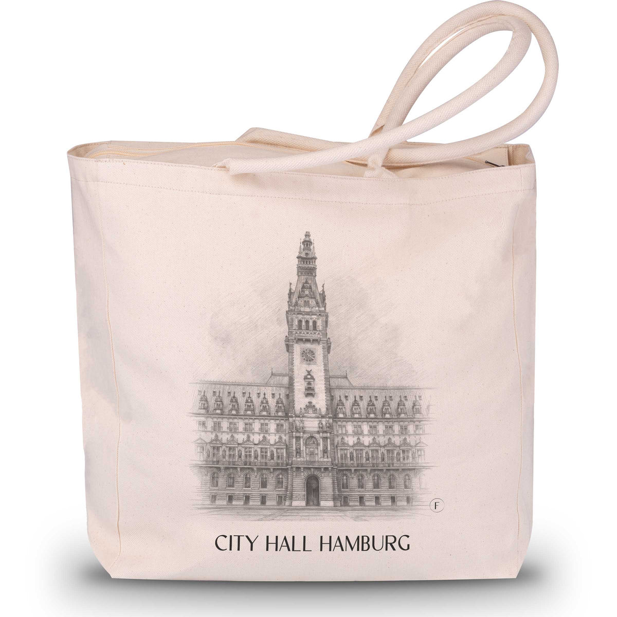 Rathaus Shopping Tasche - Hamburg - Deutschland Tote Bag - Einkaufstasche im Zeichnung Stil - favplace
