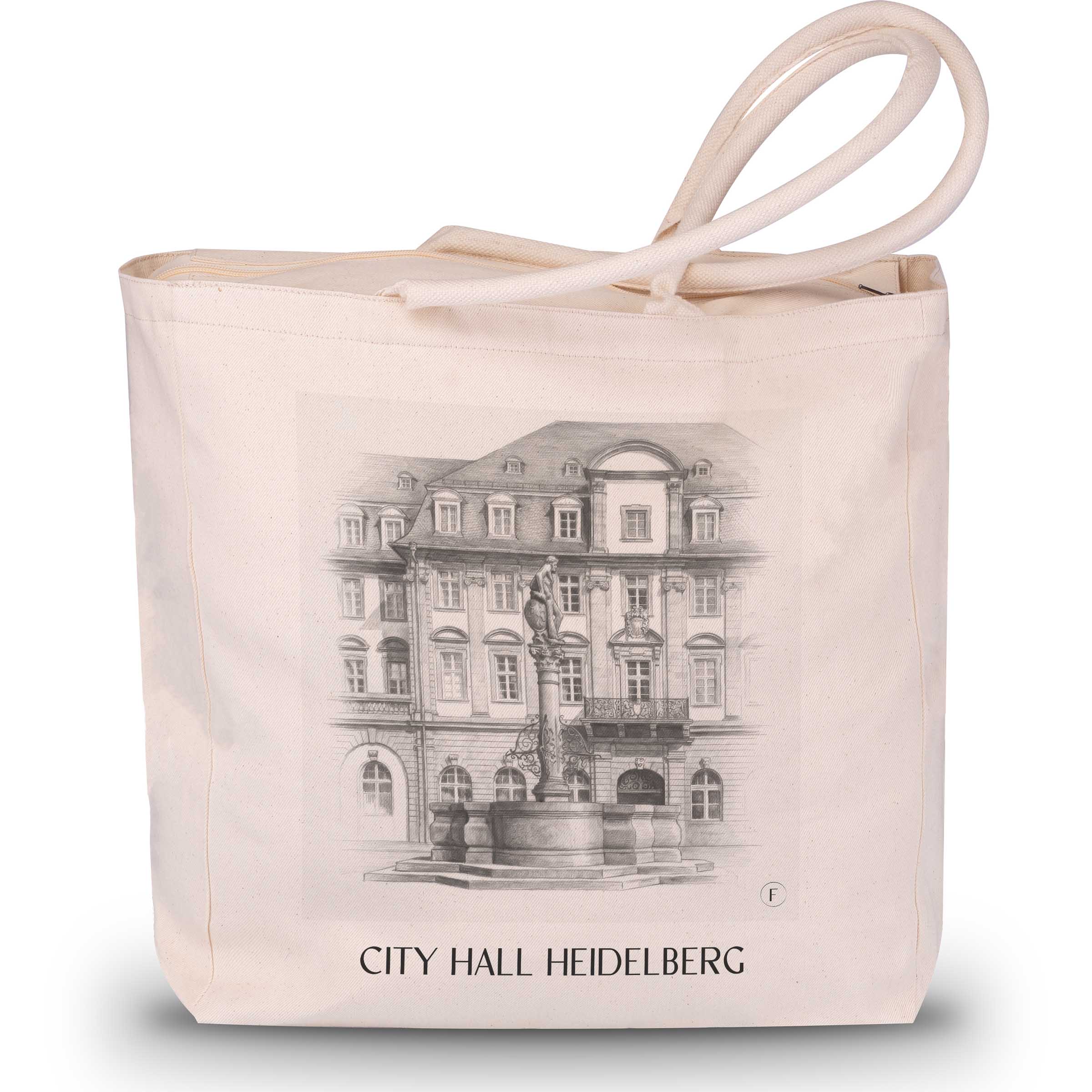 Rathaus Shopping Tasche - Heidelberg - Deutschland Tote Bag - Einkaufstasche im Zeichnung Stil - favplace