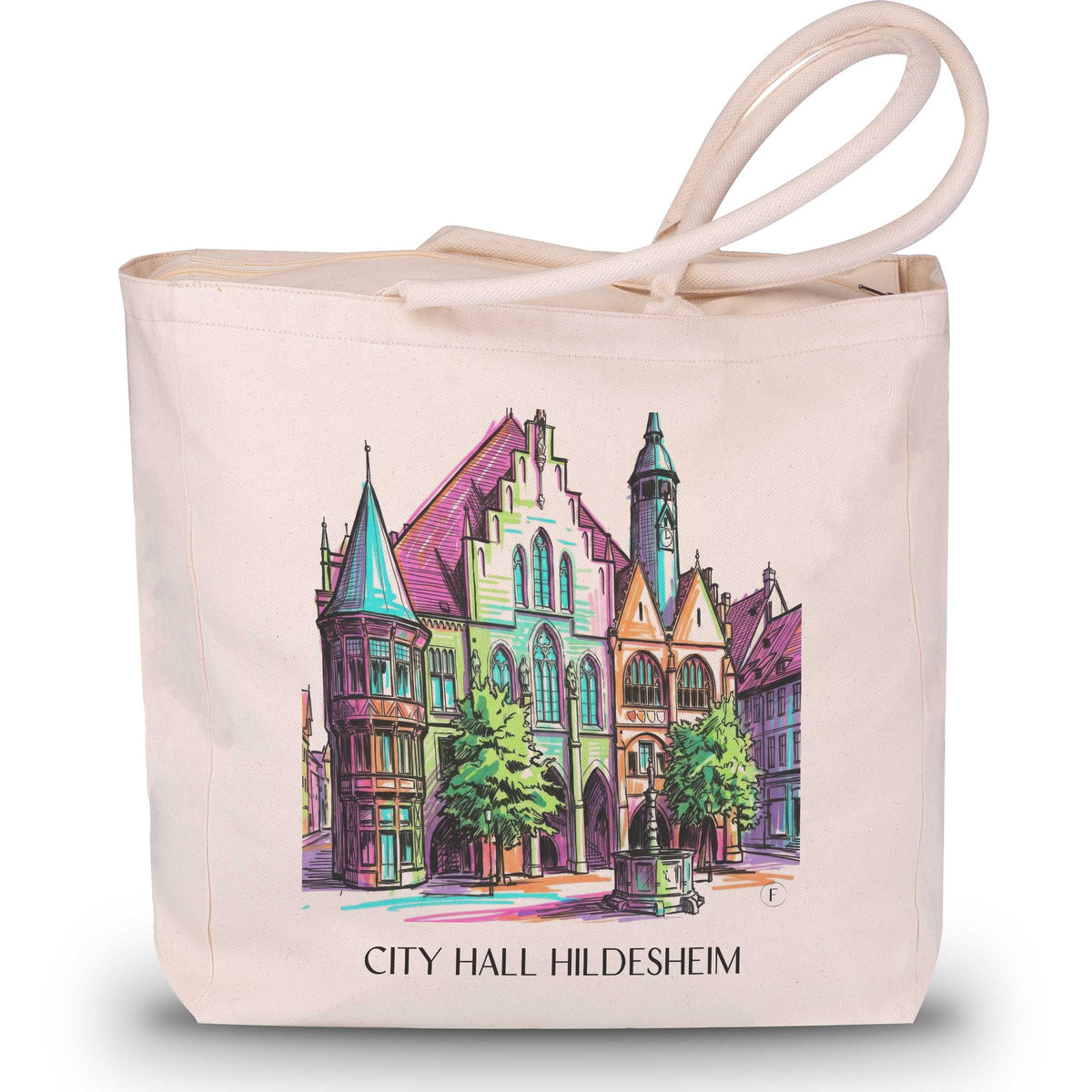 Rathaus Shopping Tasche - Hildesheim - Deutschland Tote Bag - Einkaufstasche im Tag Graffiti Stil - favplace