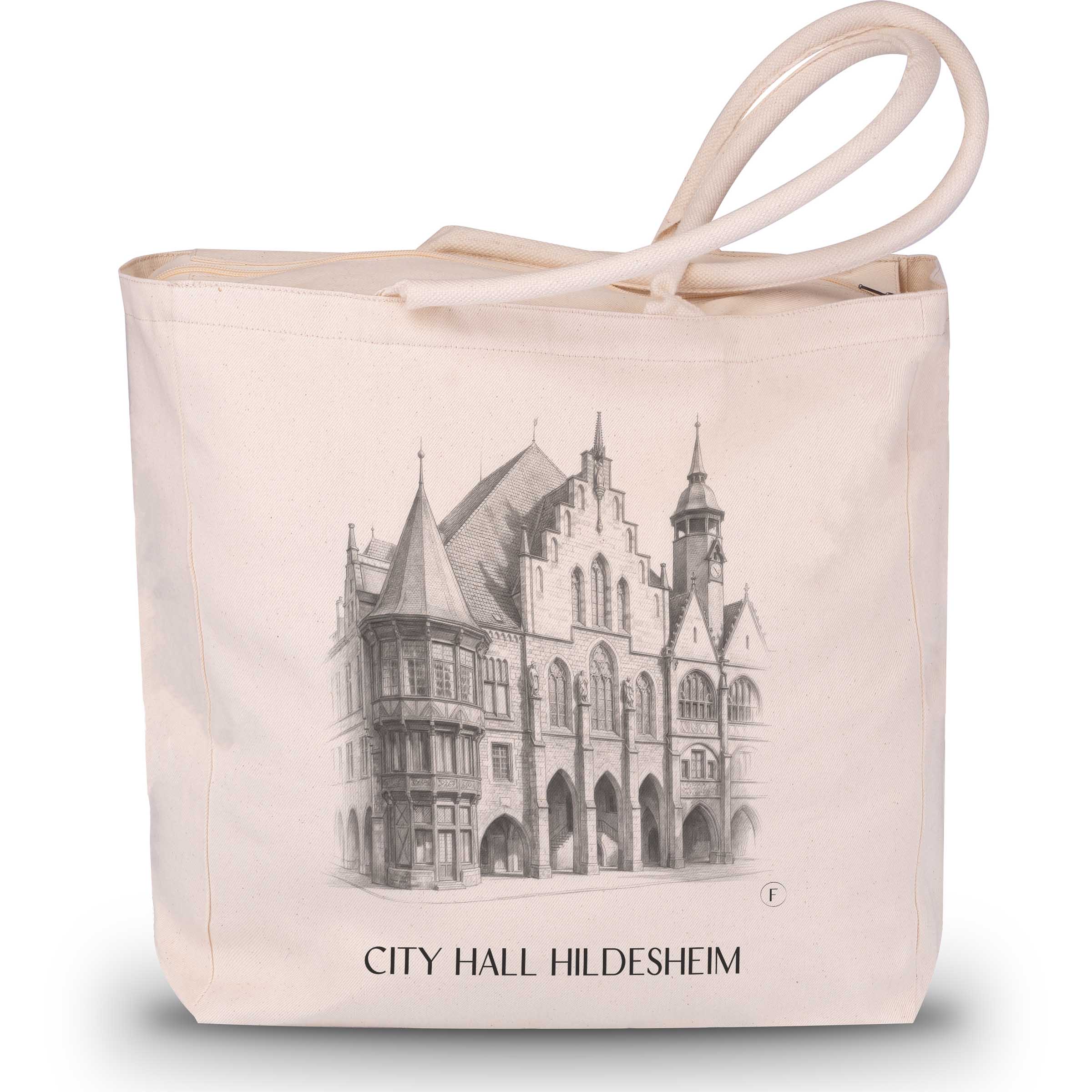 Rathaus Shopping Tasche - Hildesheim - Deutschland Tote Bag - Einkaufstasche im Zeichnung Stil