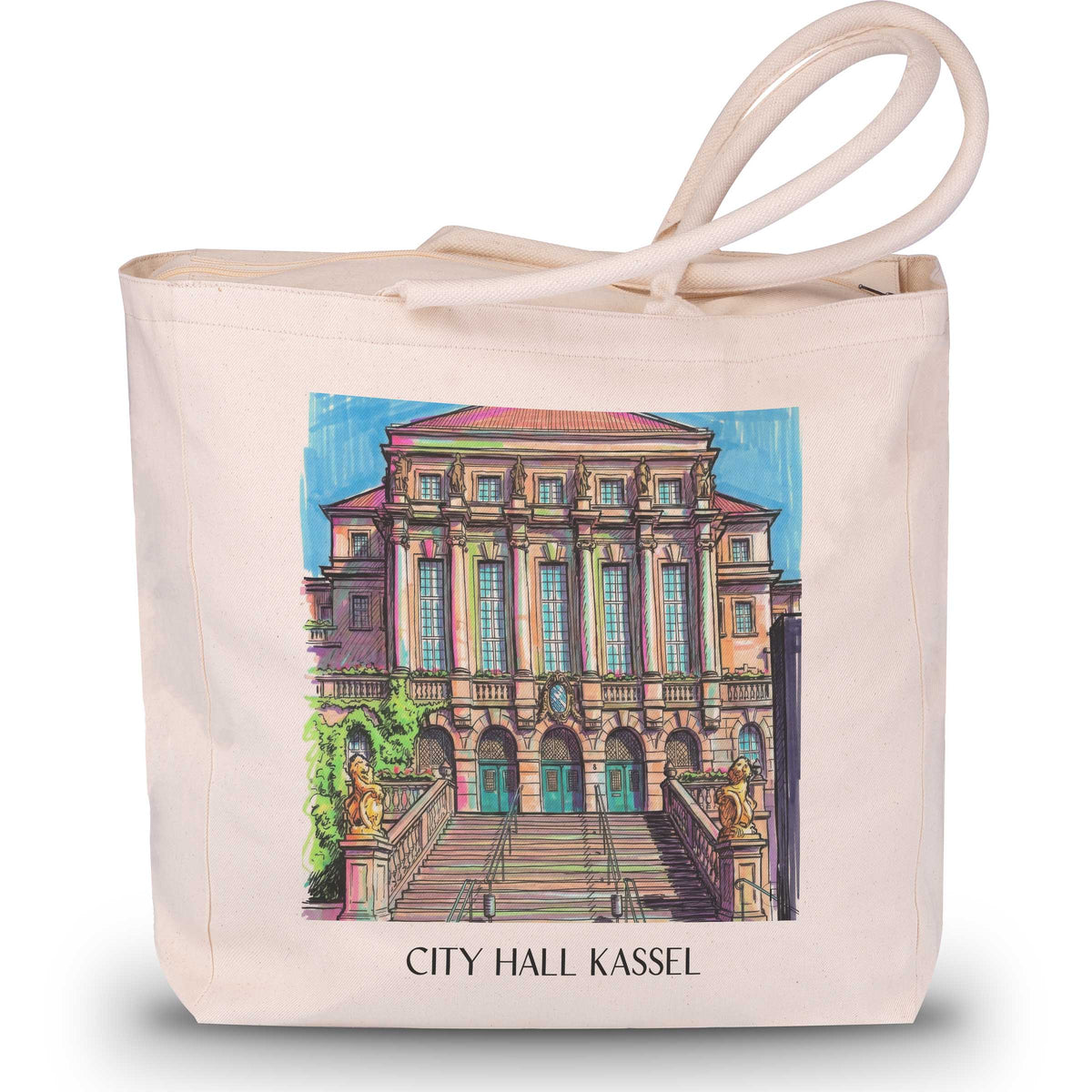 Rathaus Shopping Tasche - Kassel - Deutschland Tote Bag - Einkaufstasche im Tag Graffiti Stil - favplace