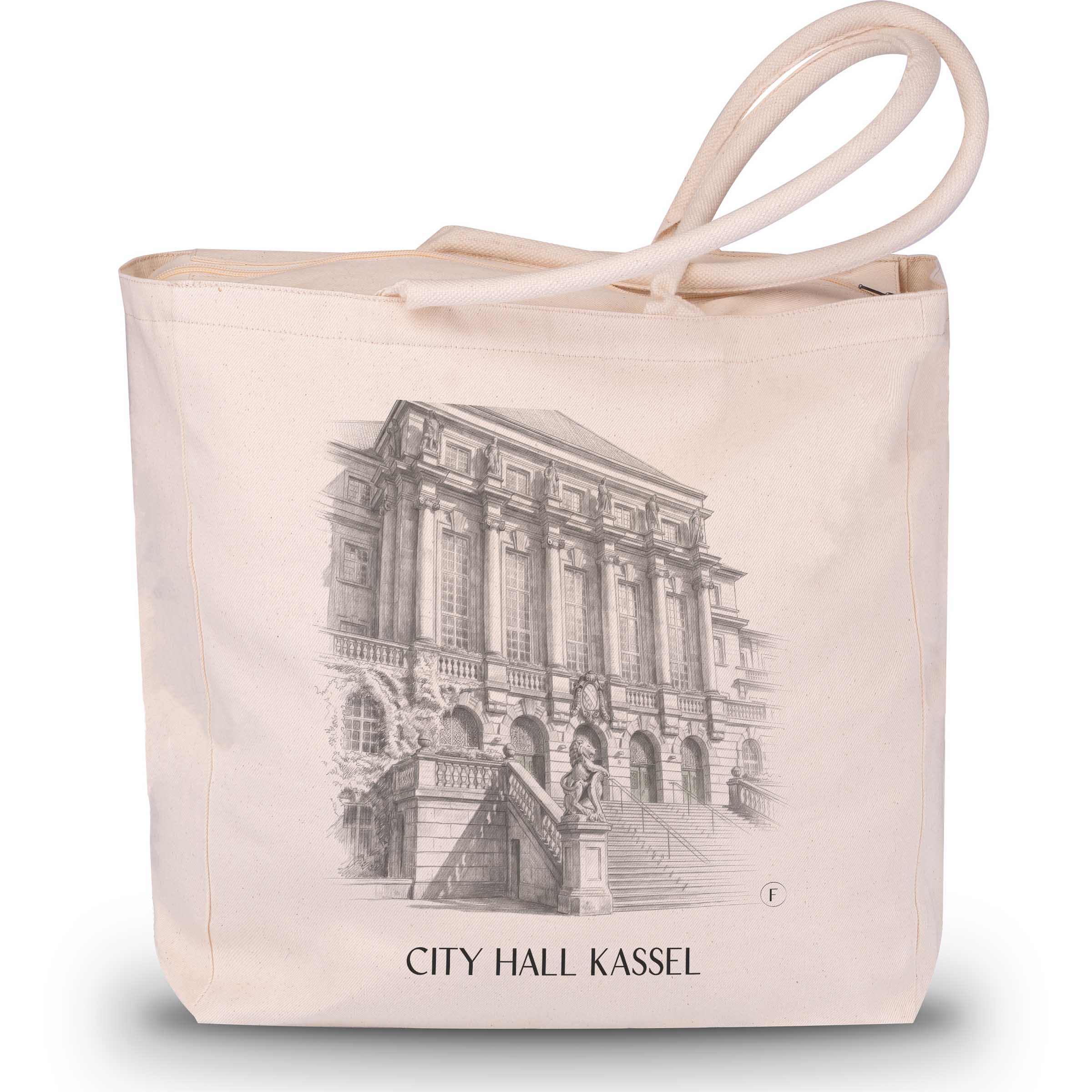 Rathaus Shopping Tasche - Kassel - Deutschland Tote Bag - Einkaufstasche im Zeichnung Stil