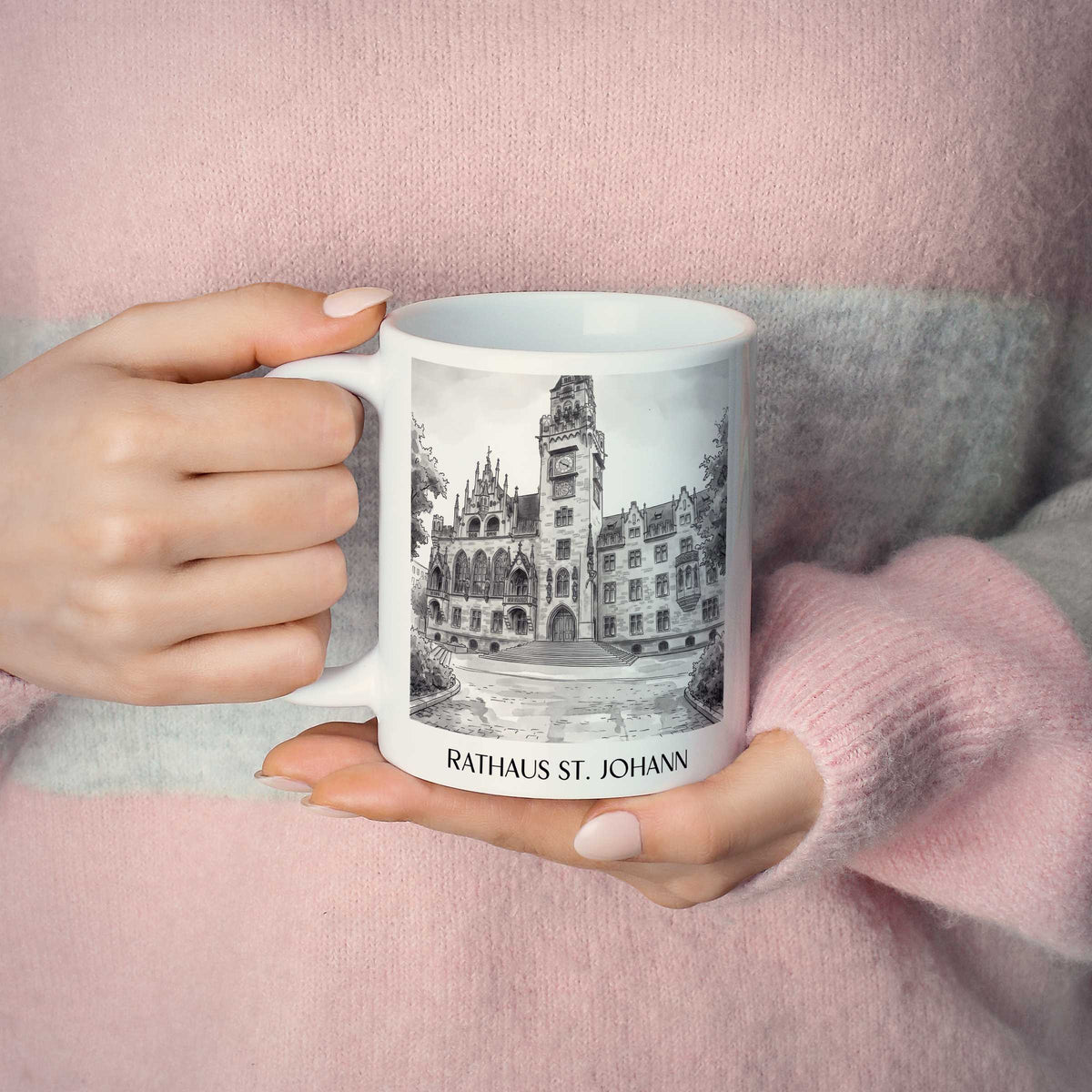rathaus-st.-johann-saarbrücken-deutschland-kaffeebecher-aquarell-schwarz-weiss