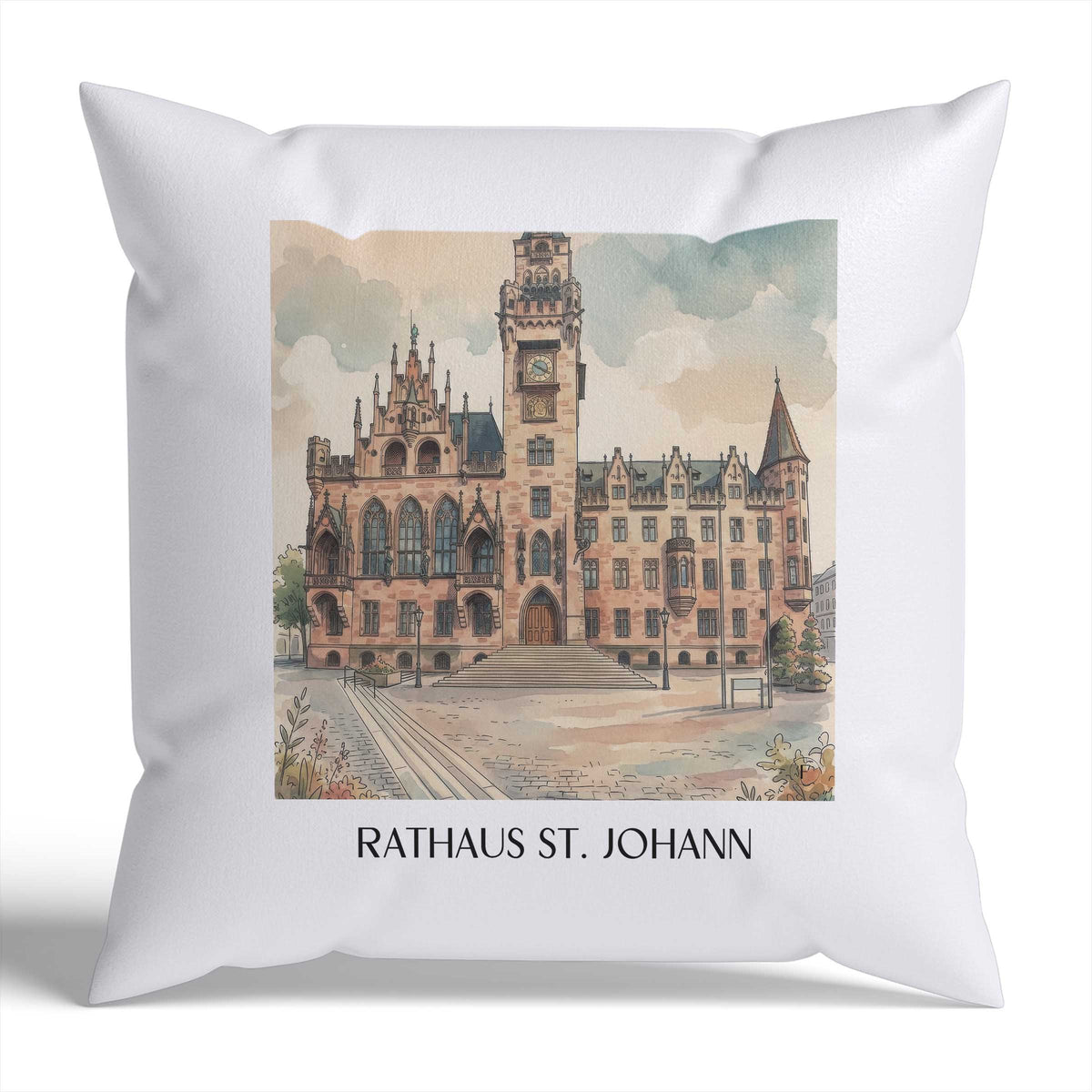 rathaus-st.-johann-saarbrücken-deutschland-kissenbezug-aquarell