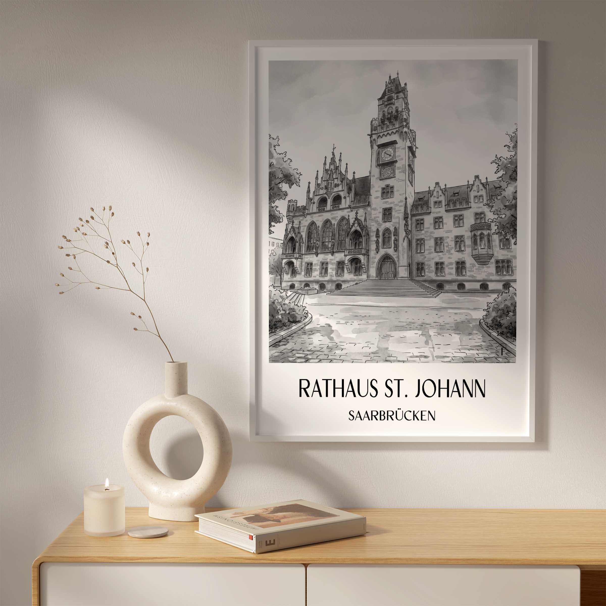 rathaus-st.-johann-saarbrücken-deutschland-poster-aquarell-schwarz-weiss