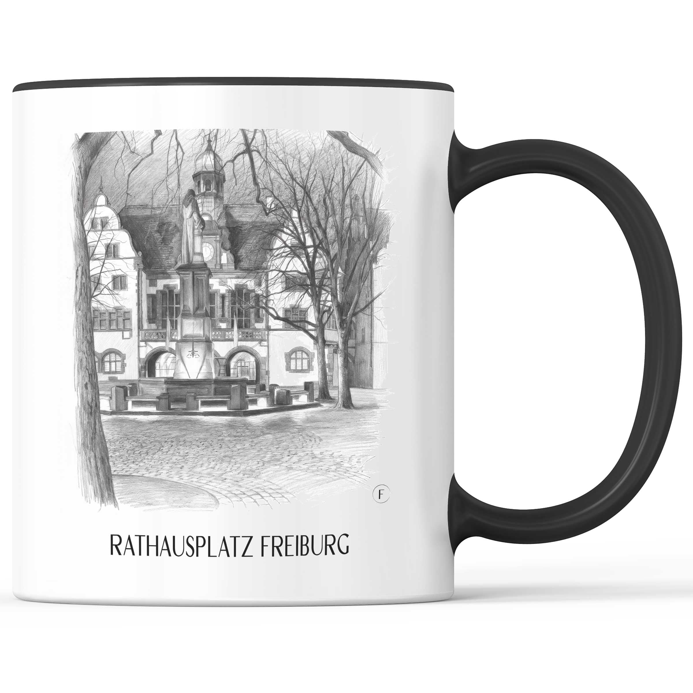 rathausplatz-freiburg-deutschland-kaffeebecher-bleistift-zeichnung-drawing
