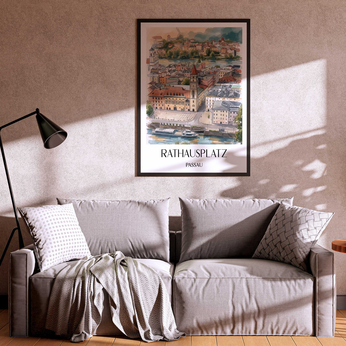 rathausplatz-passau-deutschland-poster-aquarell