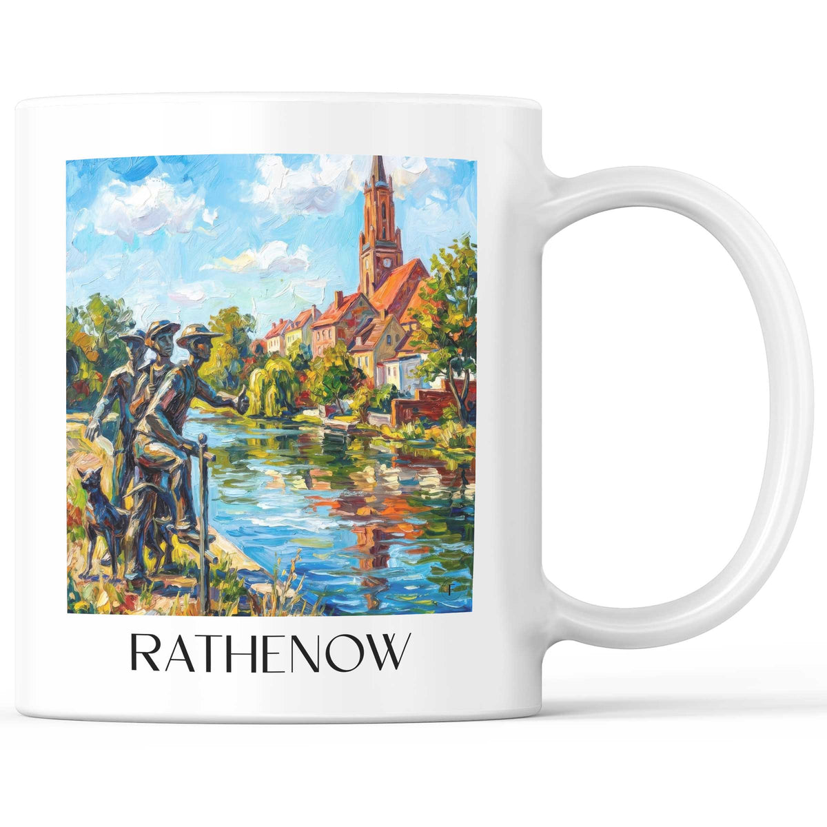Rathenow Kaffeebecher - Havelland - Deutschland Becher - Kaffeetasse im Ölgemälde Stil - favplace
