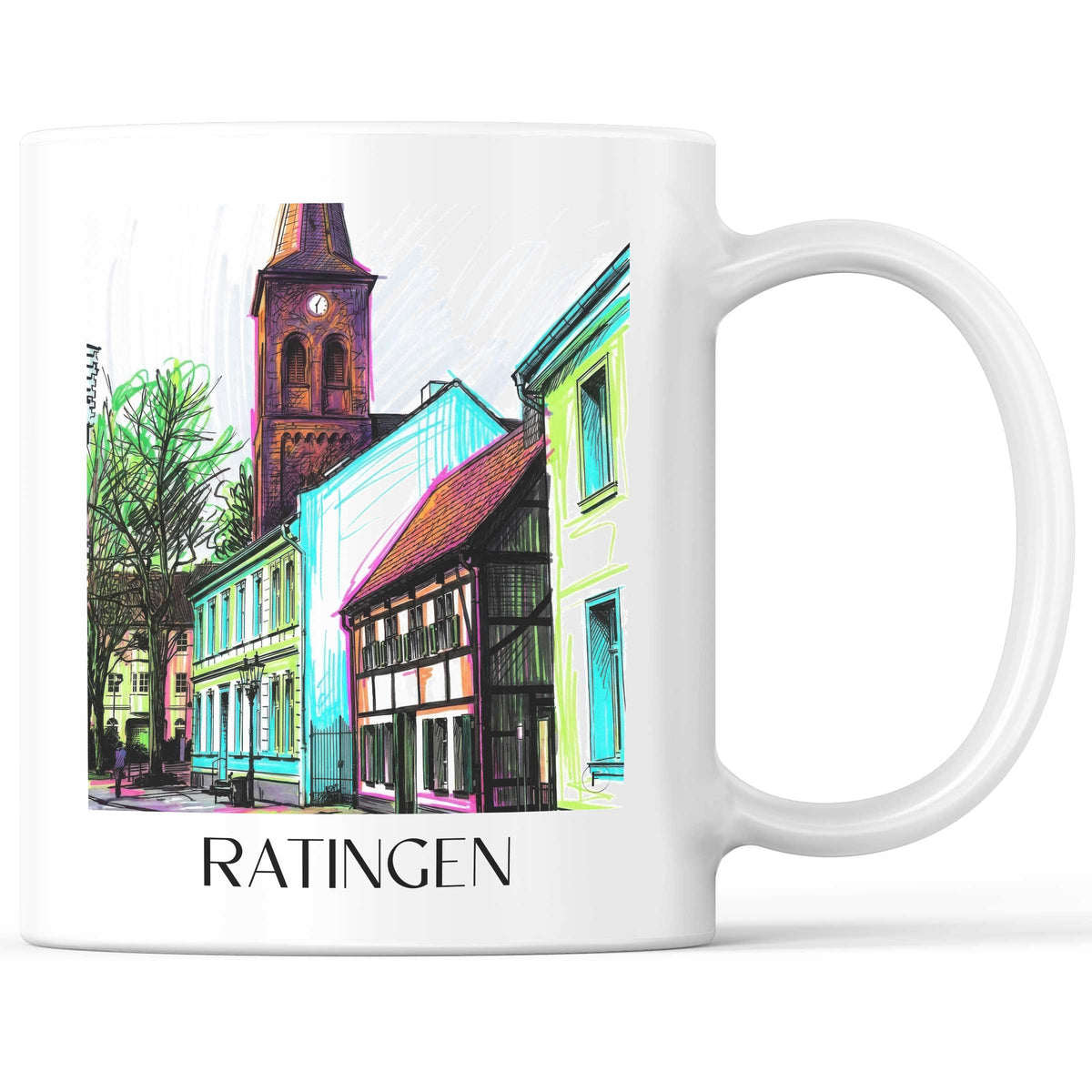Ratingen - Deutschland Becher - Kaffeetasse im Tag Graffiti Stil - favplace