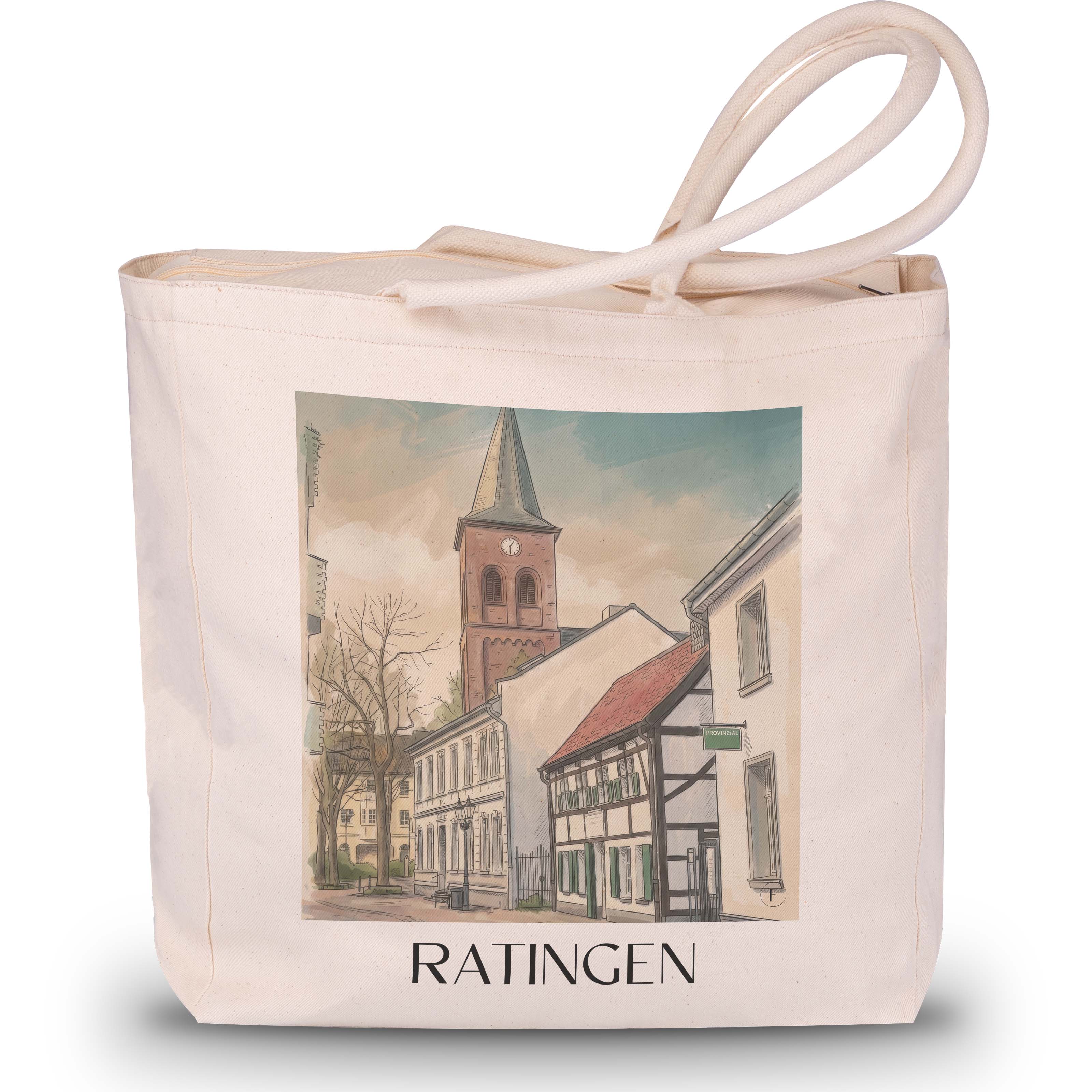 Ratingen - Deutschland Tote Bag - Einkaufstasche im Aquarell Stil - favplace