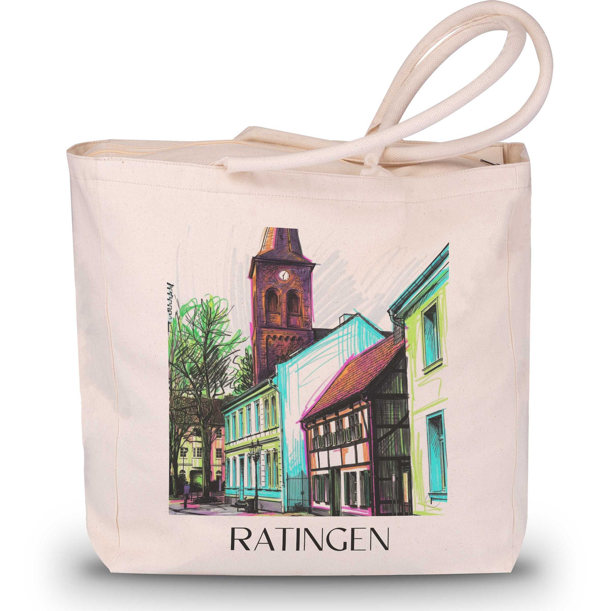 Ratingen - Deutschland Tote Bag - Einkaufstasche im Tag Graffiti Stil - favplace