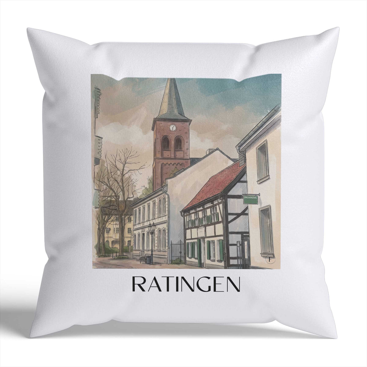 ratingen-deutschland-deutschland-kissenbezug-aquarell