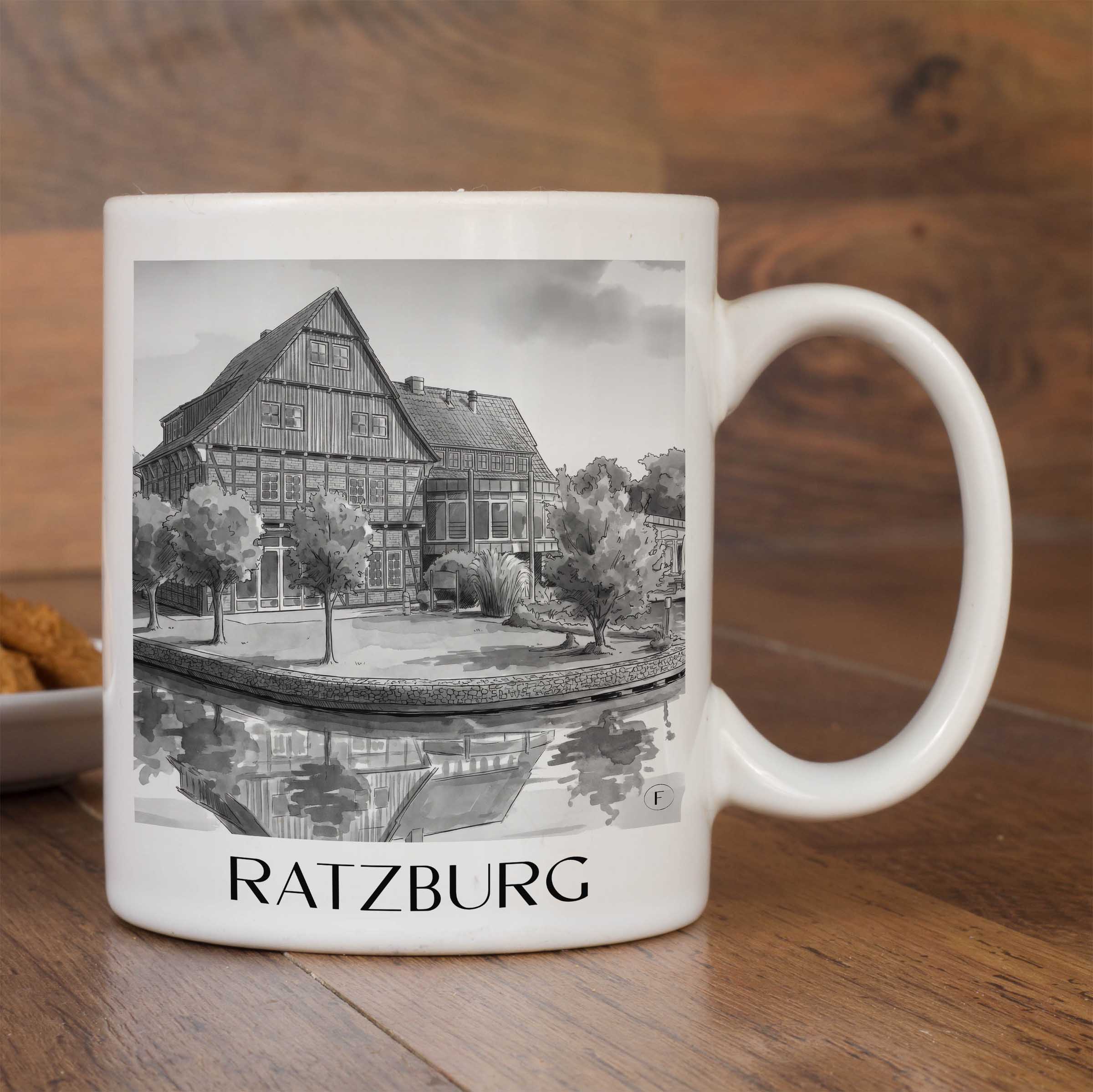 ratzburg-schleswig-holstein-deutschland-kaffeebecher-aquarell-schwarz-weiss