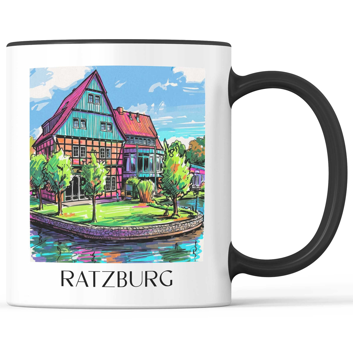 Ratzburg Kaffeebecher - Schleswig-Holstein - Deutschland Becher - Kaffeetasse im Tag Graffiti Stil - favplace