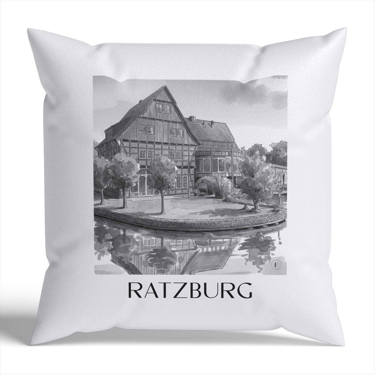 ratzburg-schleswig-holstein-deutschland-kissenbezug-aquarell-schwarz-weiss