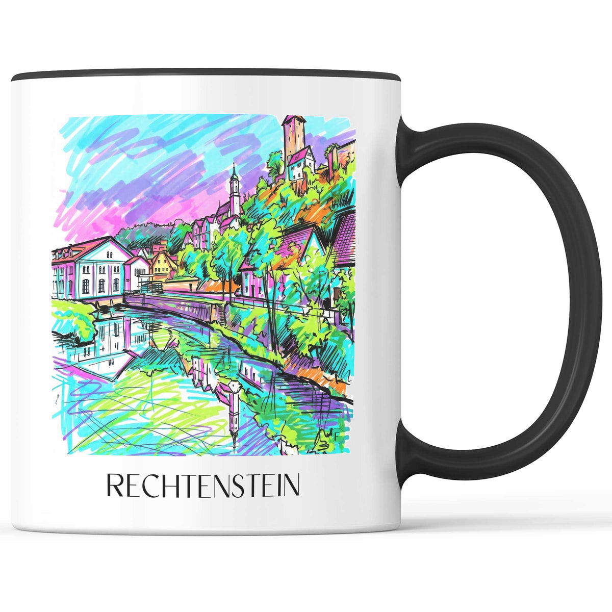 Rechtenstein - Deutschland Becher - Kaffeetasse im Tag Graffiti Stil - favplace