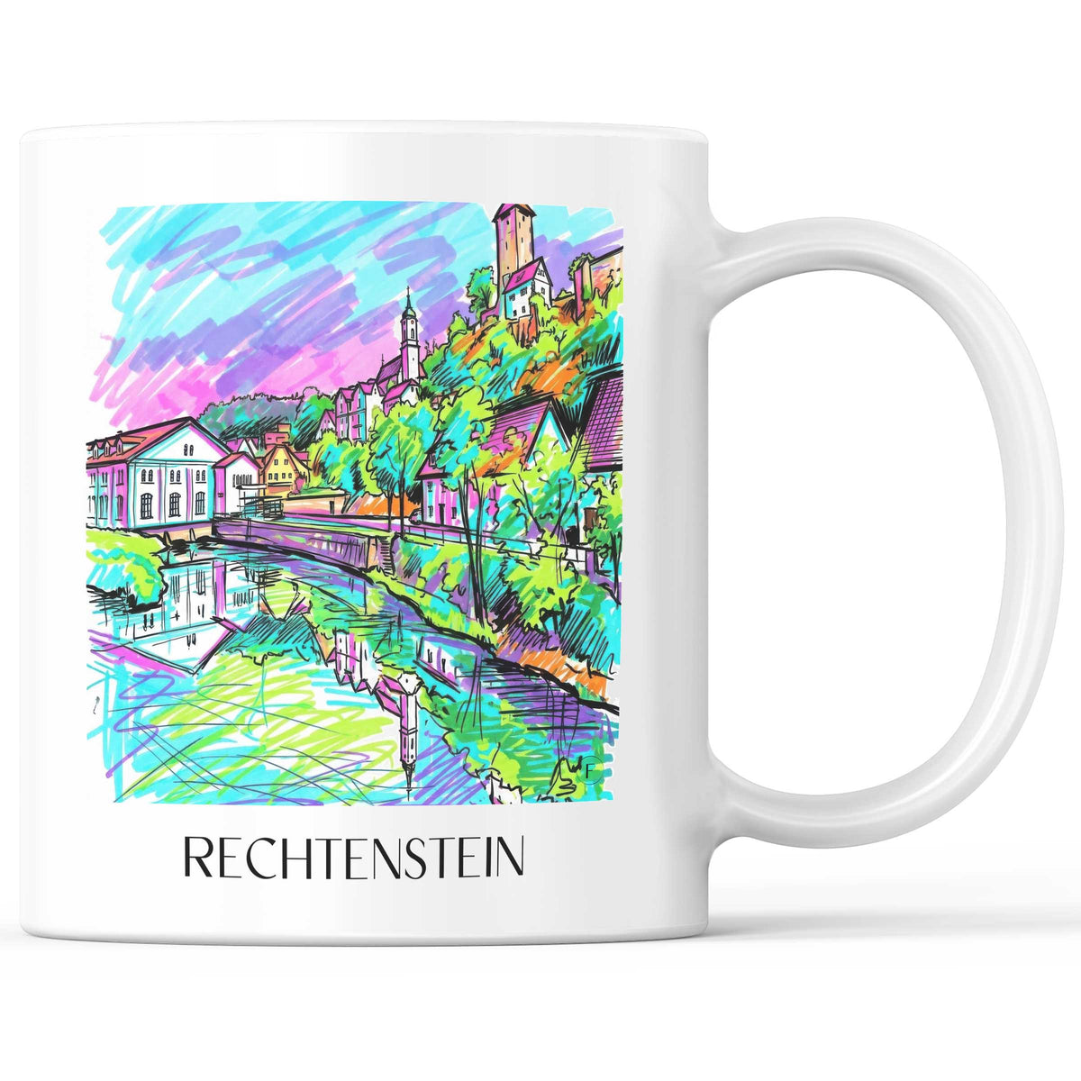 Rechtenstein - Deutschland Becher - Kaffeetasse im Tag Graffiti Stil - favplace