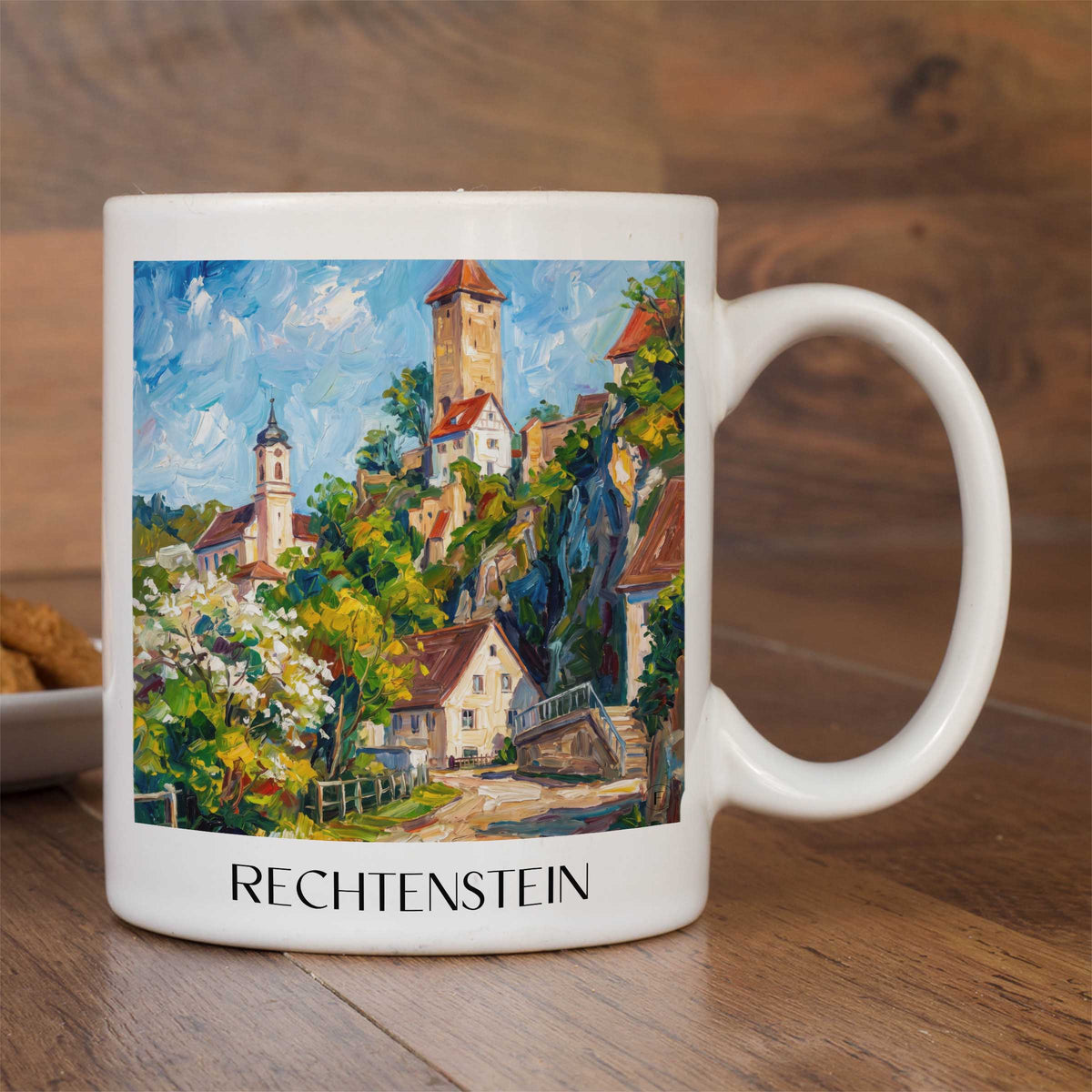 rechtenstein-schwäbische-alb-deutschland-kaffeebecher-oil-painting-oelgemaelde